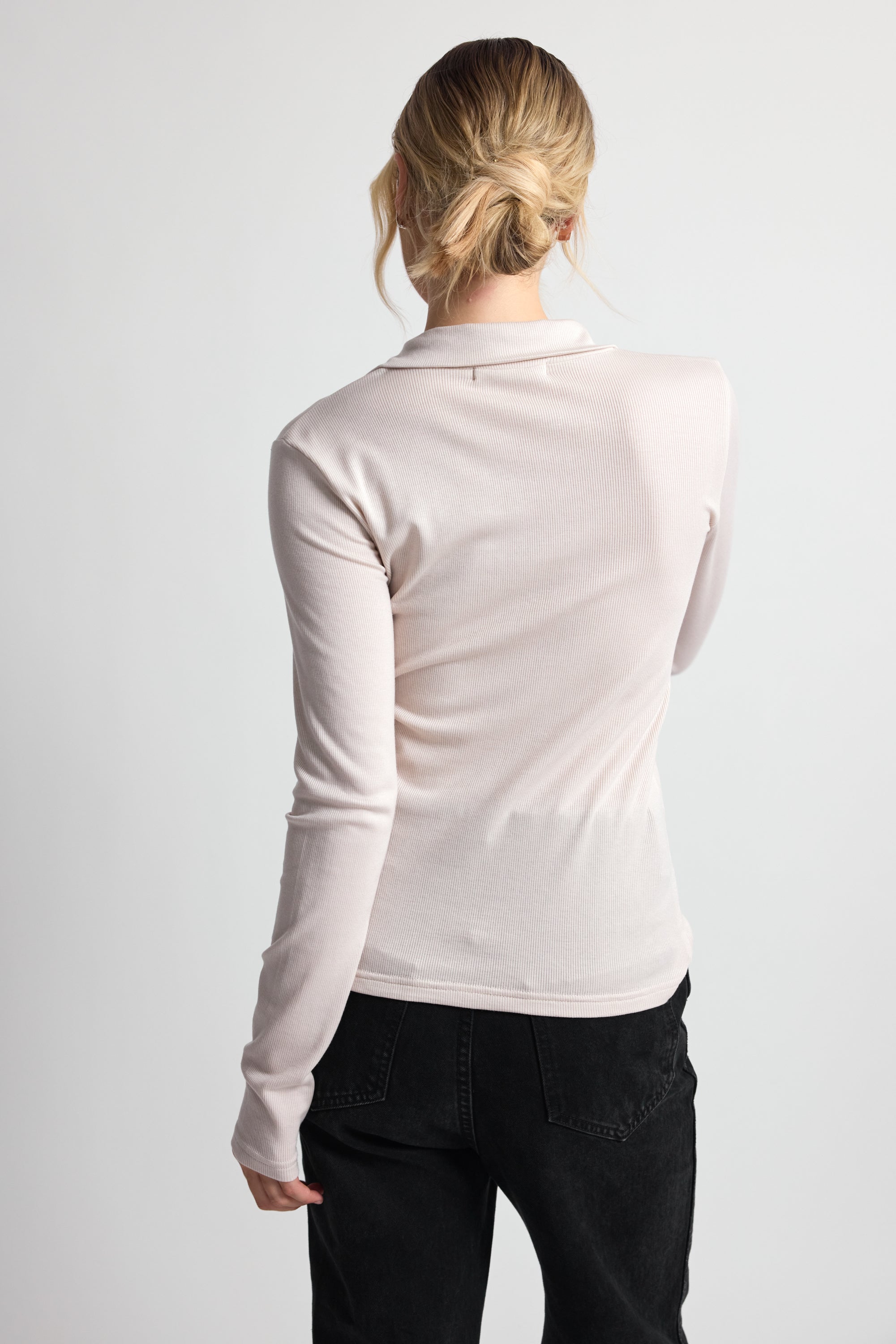 High Neck Button Up Long Sleeve - Almina Concept 