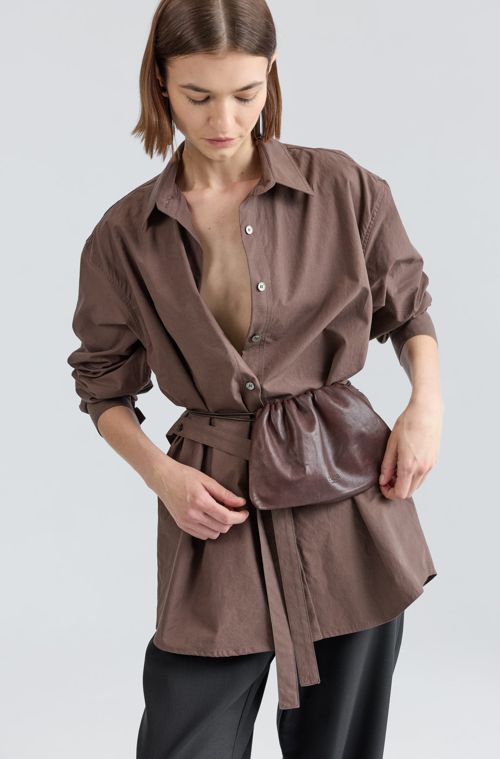 Shirt With Tie Belt - Almina Concept 