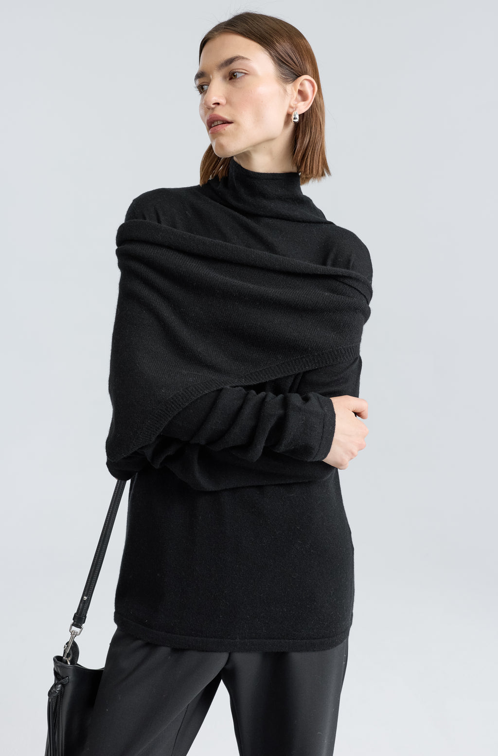Funnel Wool/Cash Turtleneck - Almina Concept 