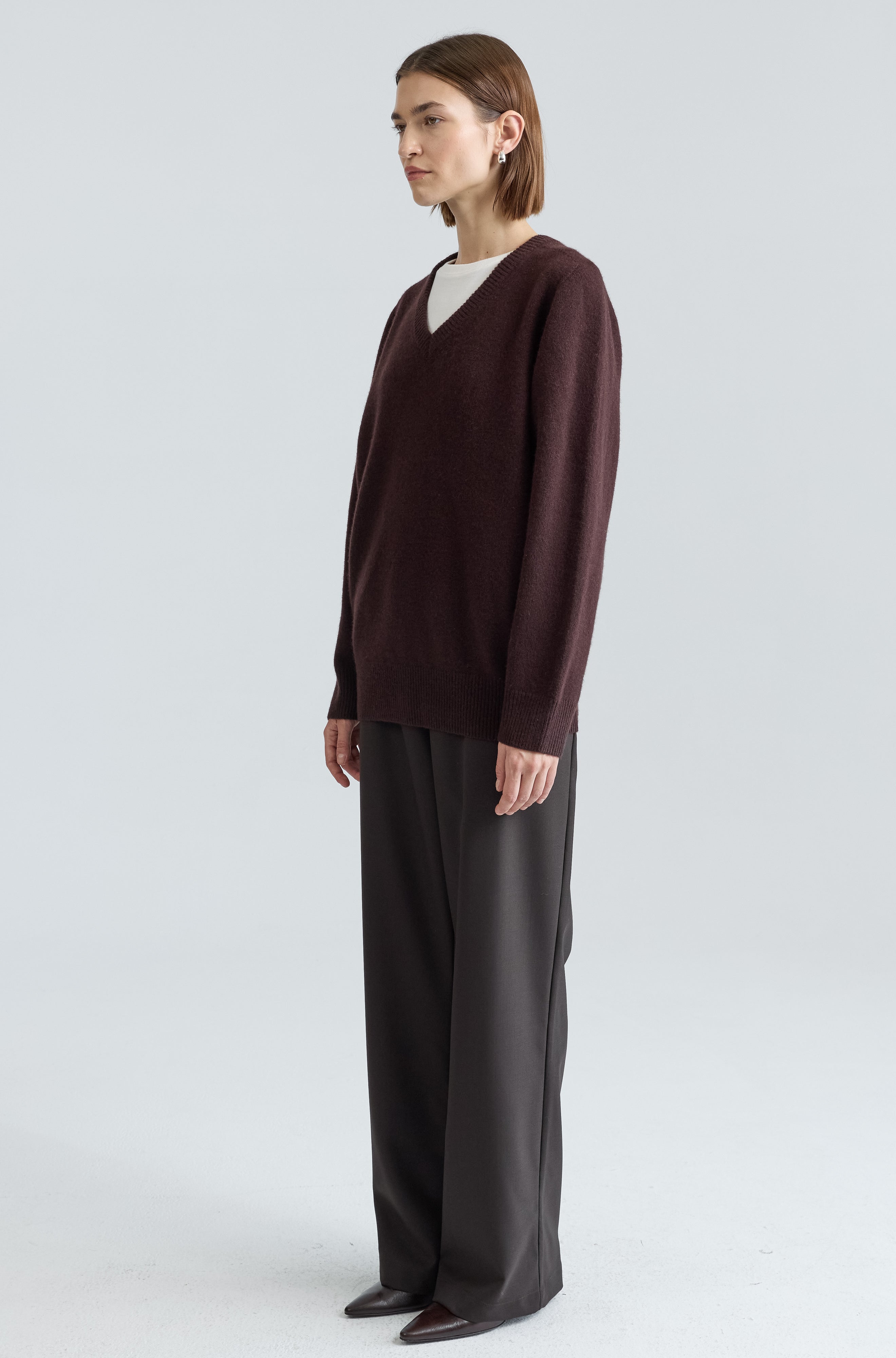 Wool V Neck Sweater - Almina Concept 