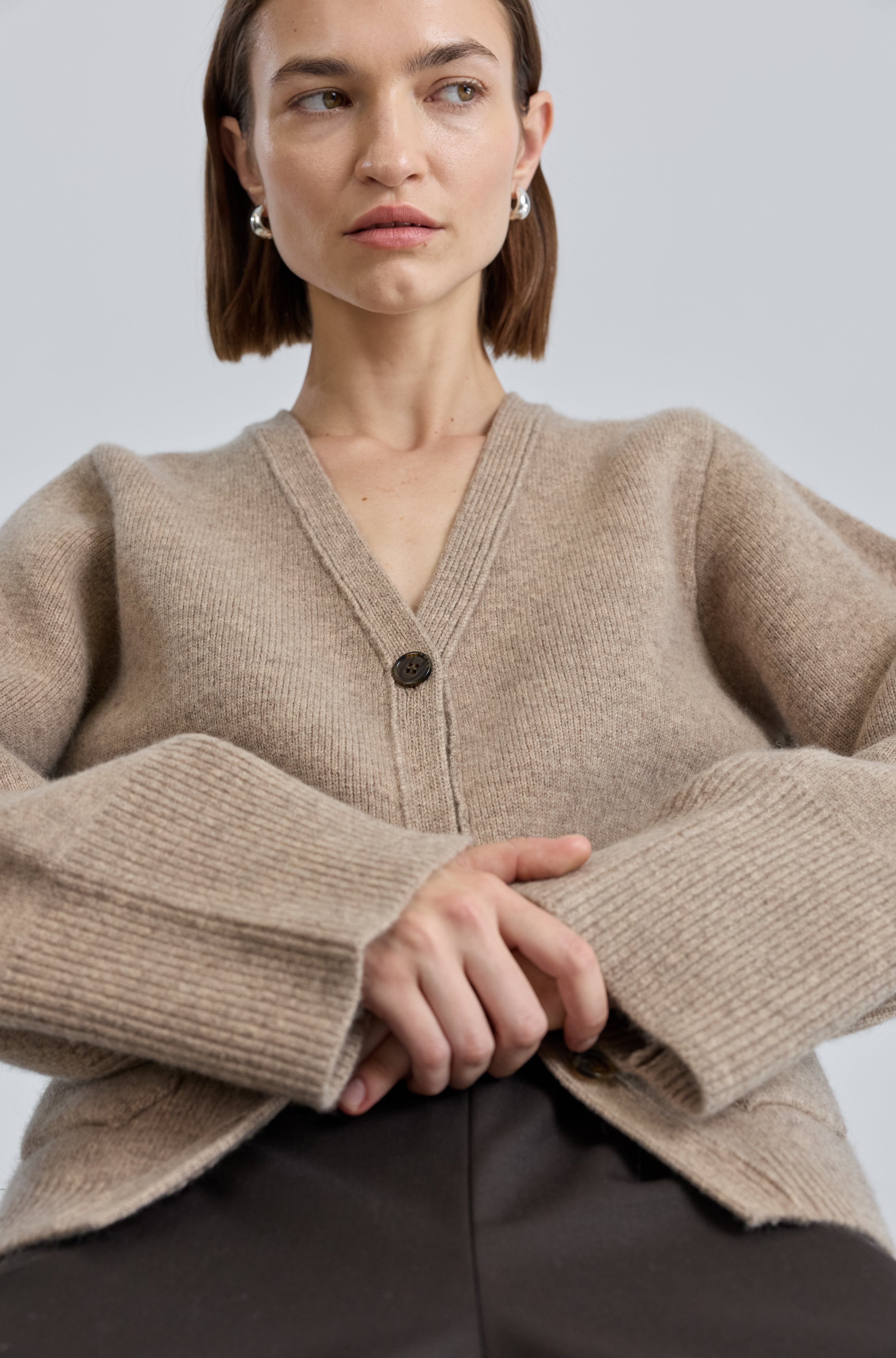 V Neck Cardigan - Almina Concept 