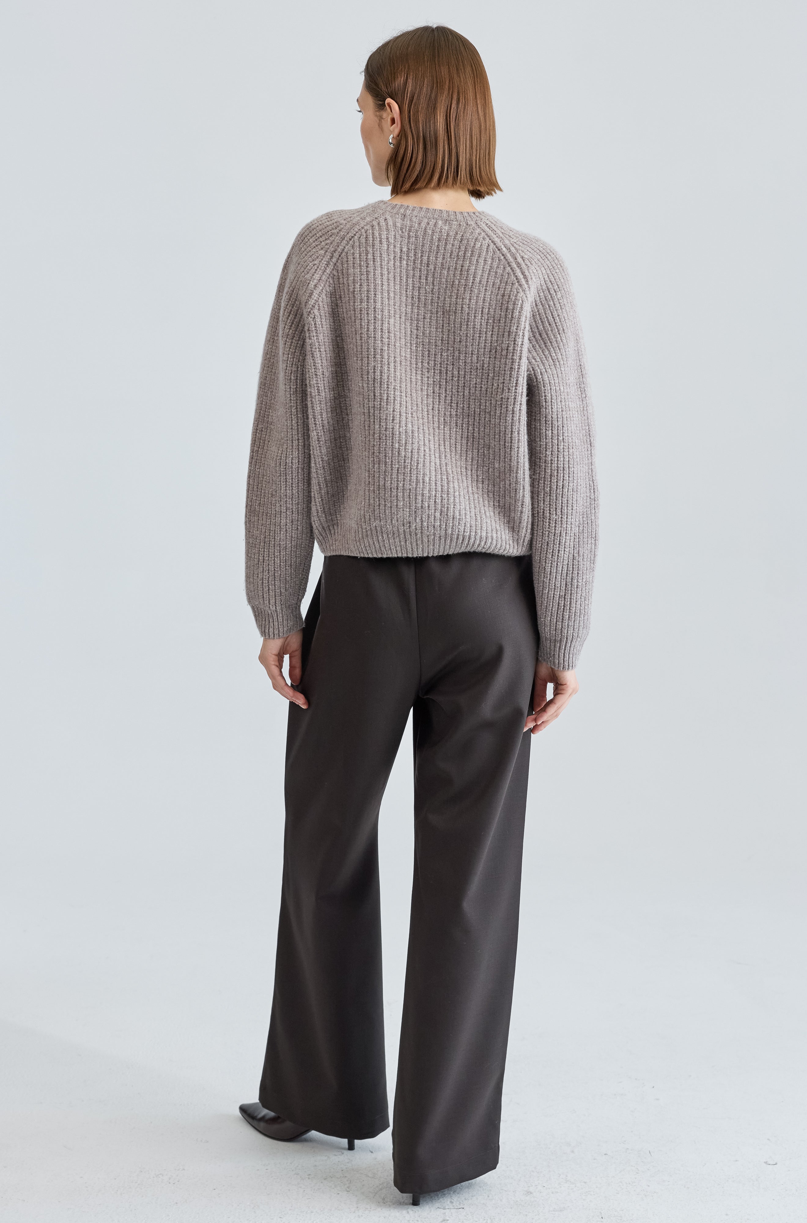 Knit Zip Up Cardigan - Almina Concept 