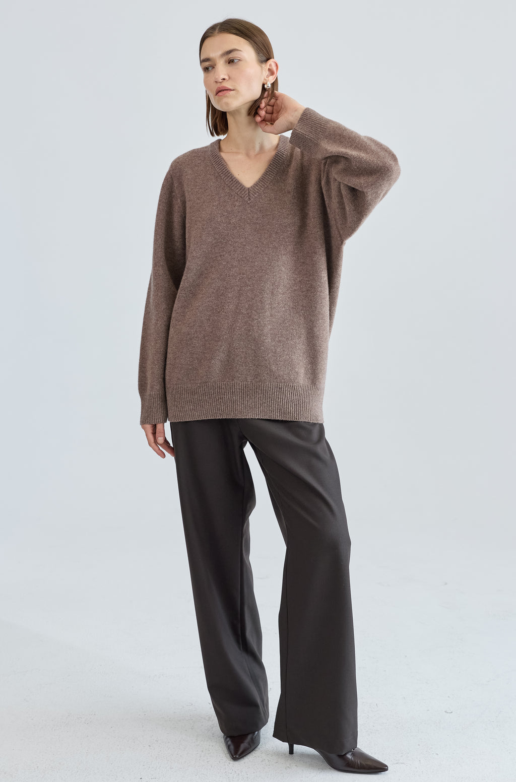 Wool V Neck Sweater - Almina Concept 