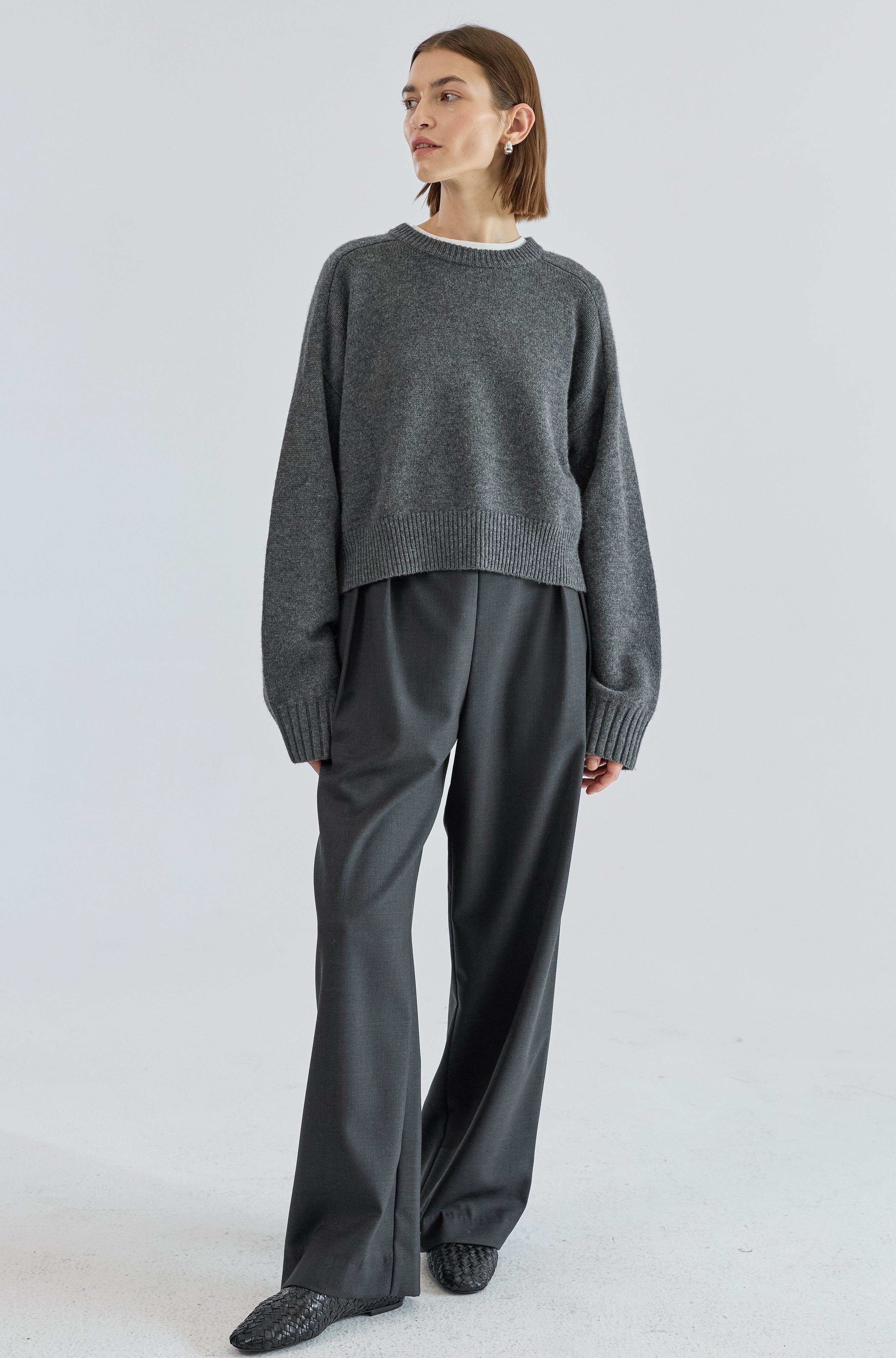 Waist Tie Wool Trousers - Almina Concept 