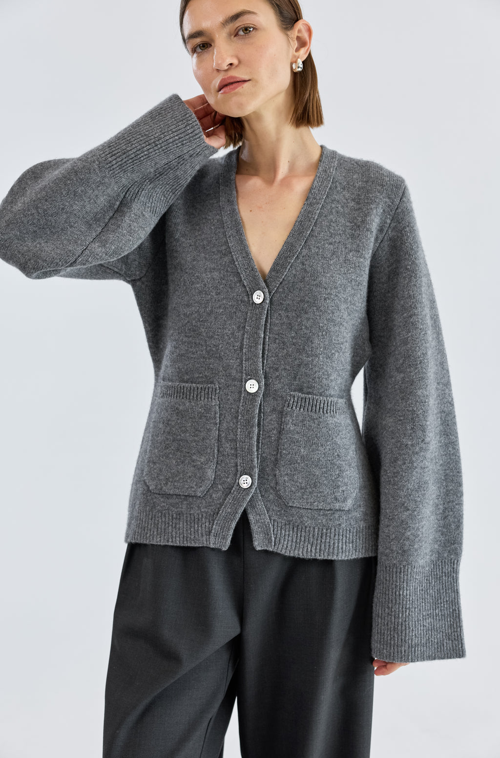 V Neck Cardigan - Almina Concept 