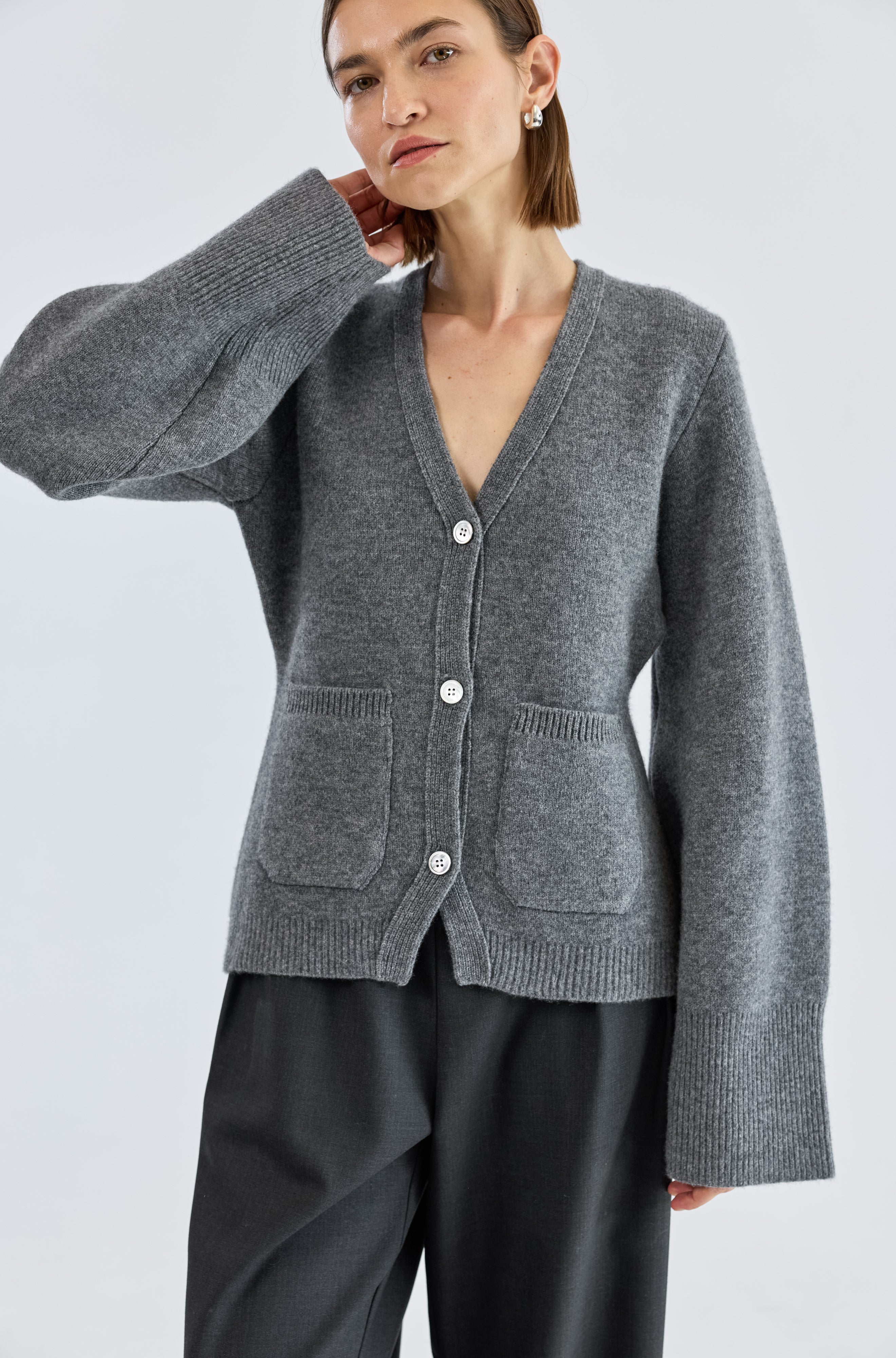 V Neck Cardigan - Almina Concept 