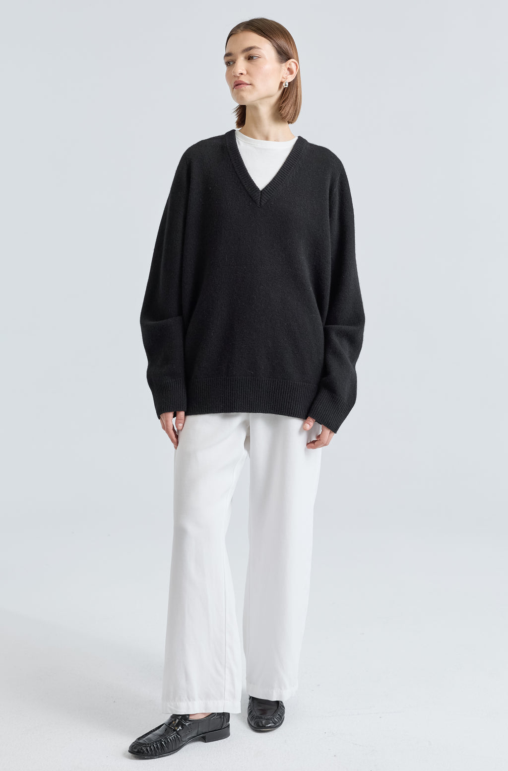 Wool V Neck Sweater - Almina Concept 