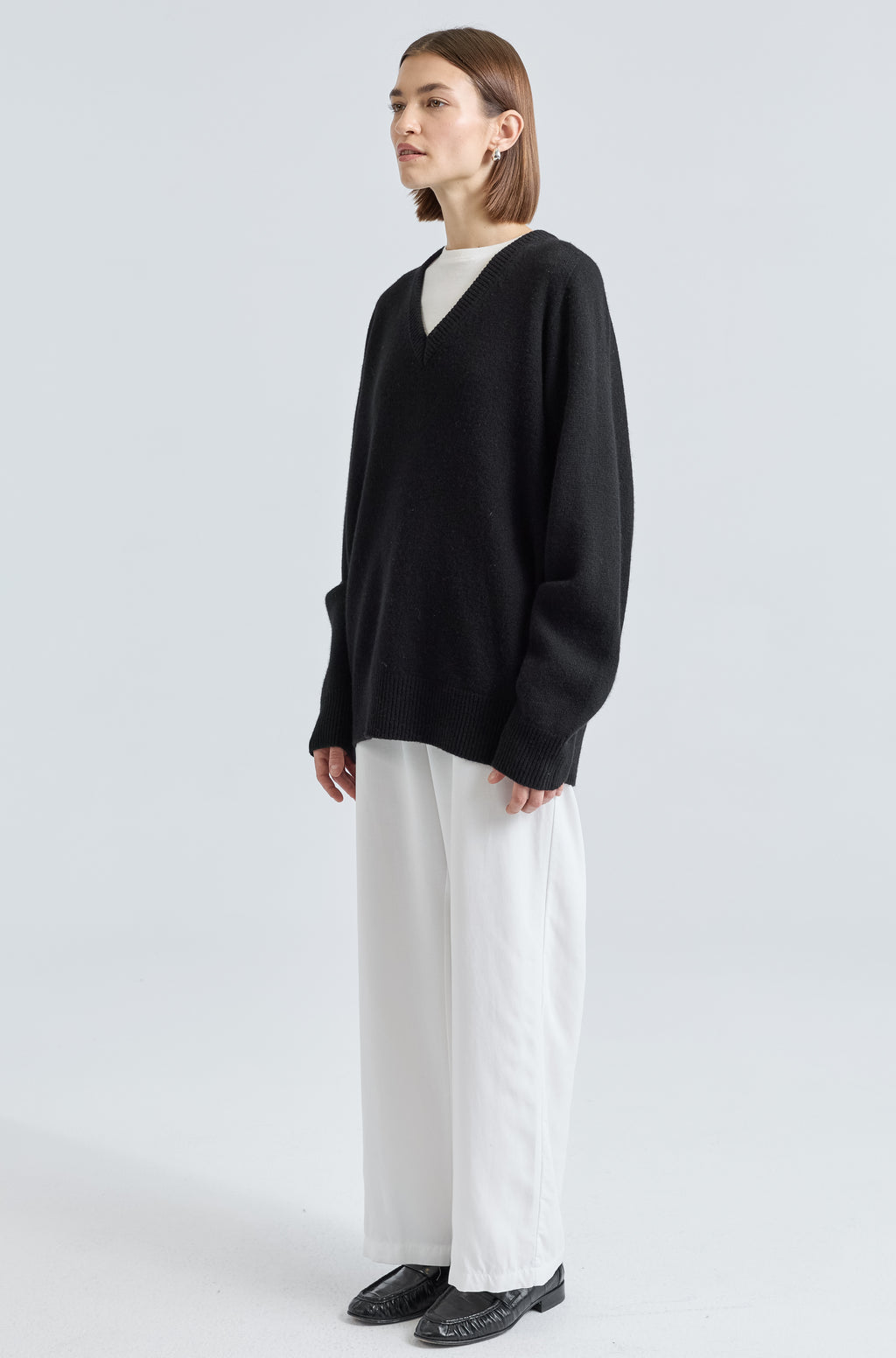 Wool V Neck Sweater - Almina Concept 