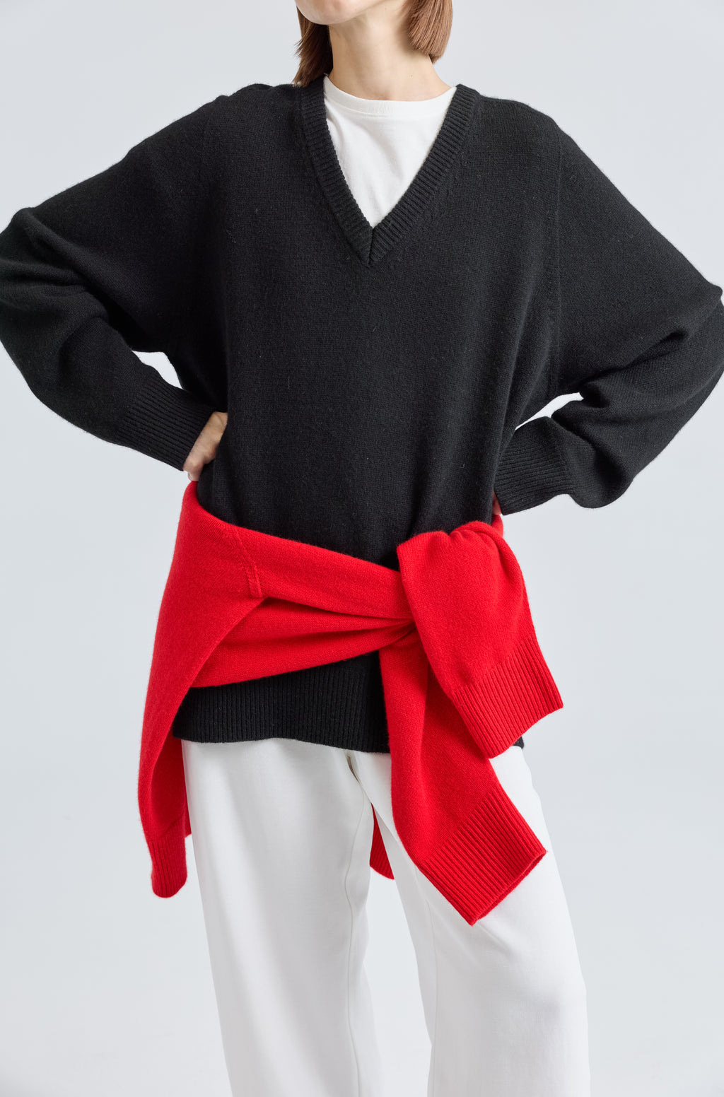 Wool V Neck Sweater - Almina Concept 