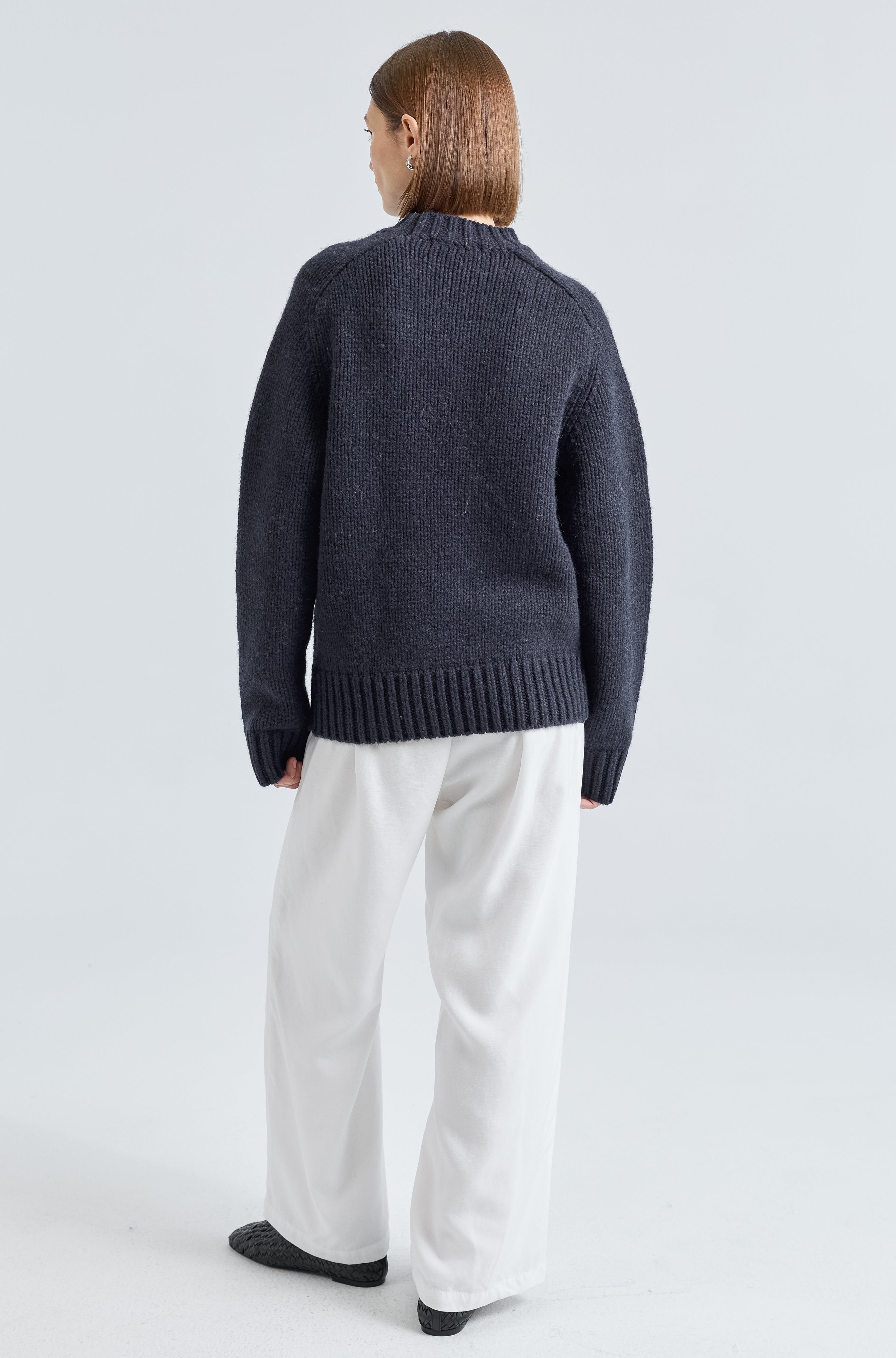 Knit Wool Crewneck Sweater - Almina Concept 