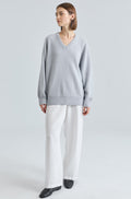 Wool V Neck Sweater - Almina Concept 