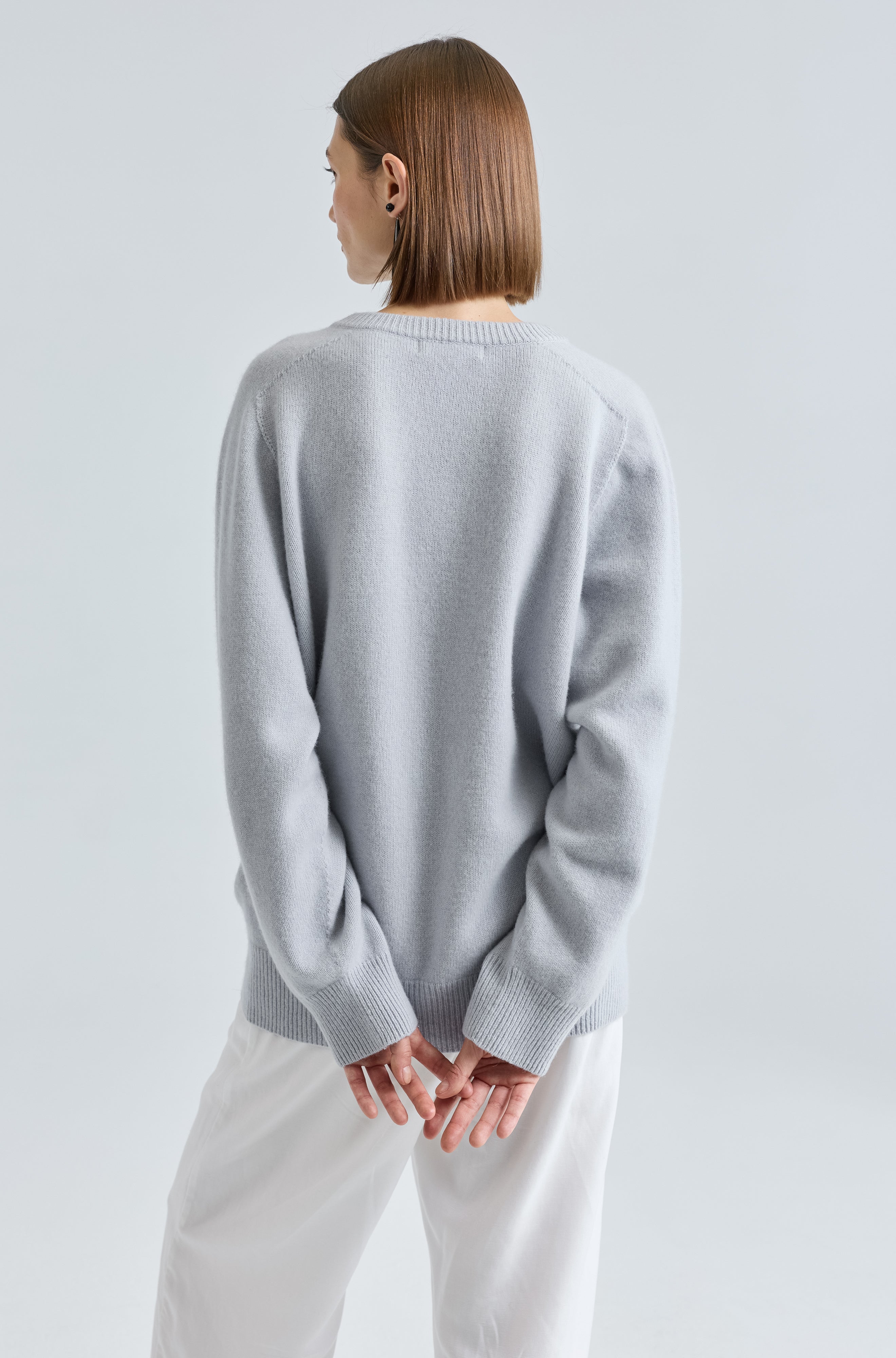 Wool V Neck Sweater - Almina Concept 