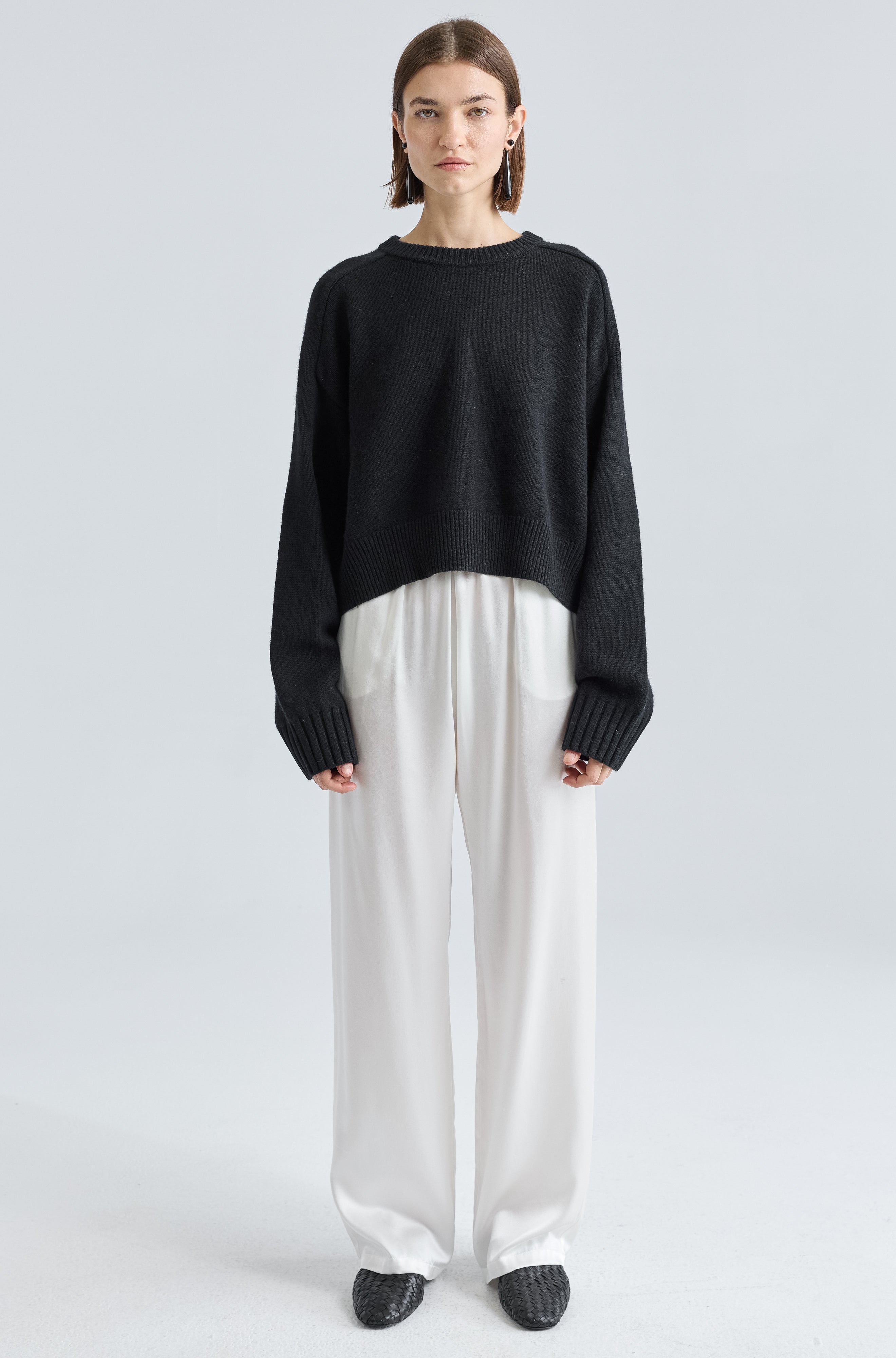 Cropped Wool Sweater - Almina Concept 