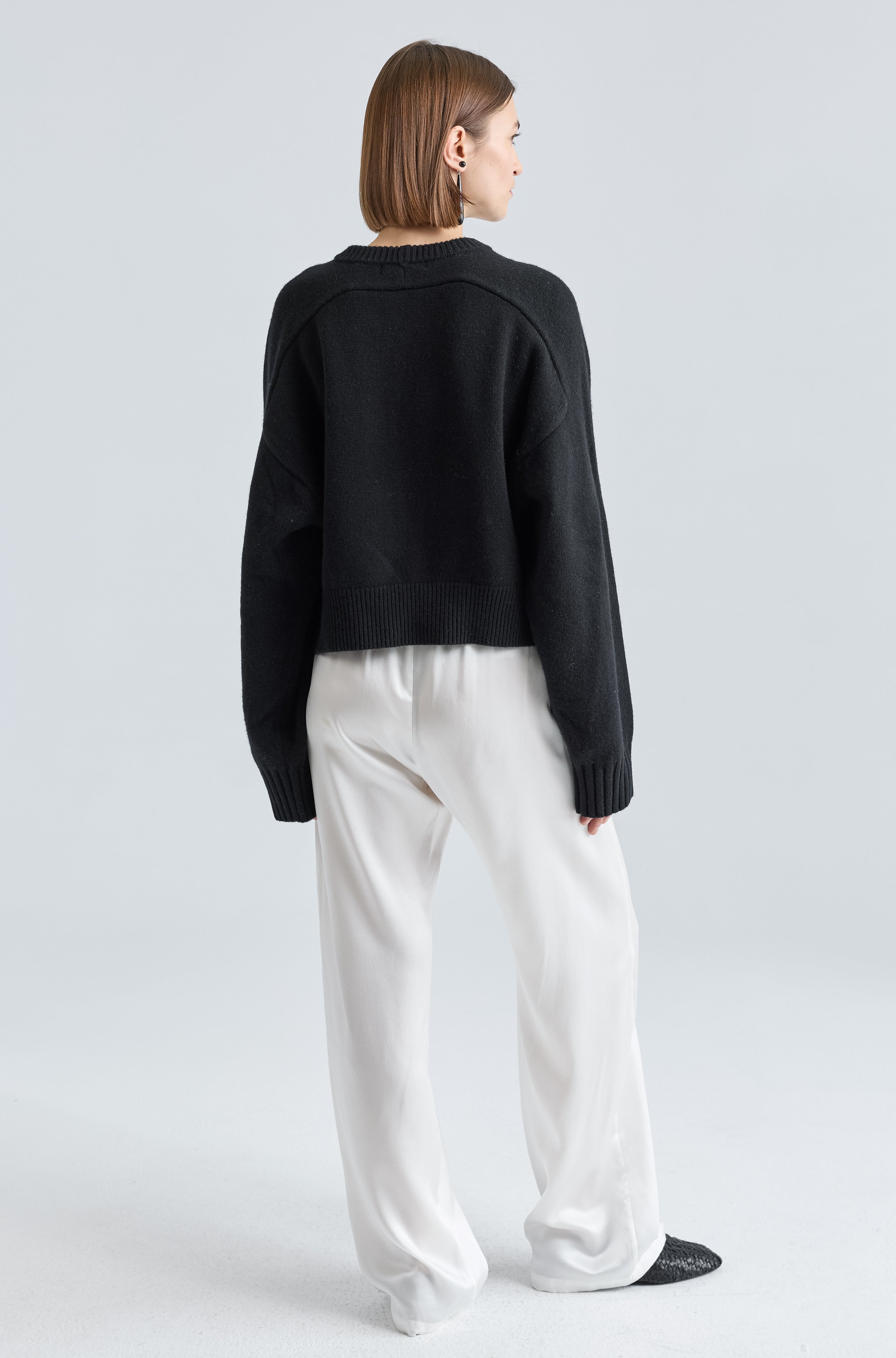 Cropped Wool Sweater - Almina Concept 