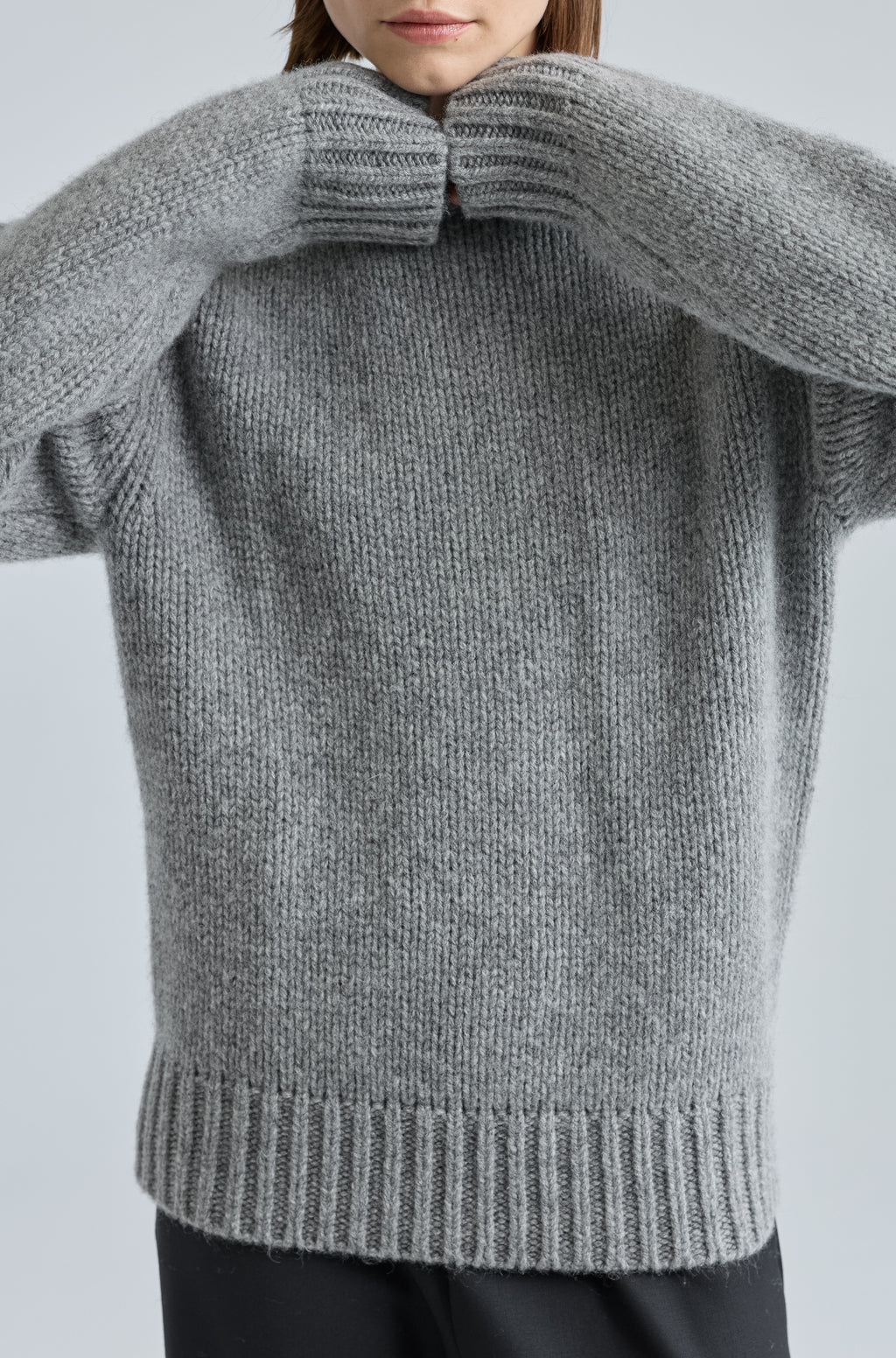 Knit Wool Crewneck Sweater - Almina Concept 