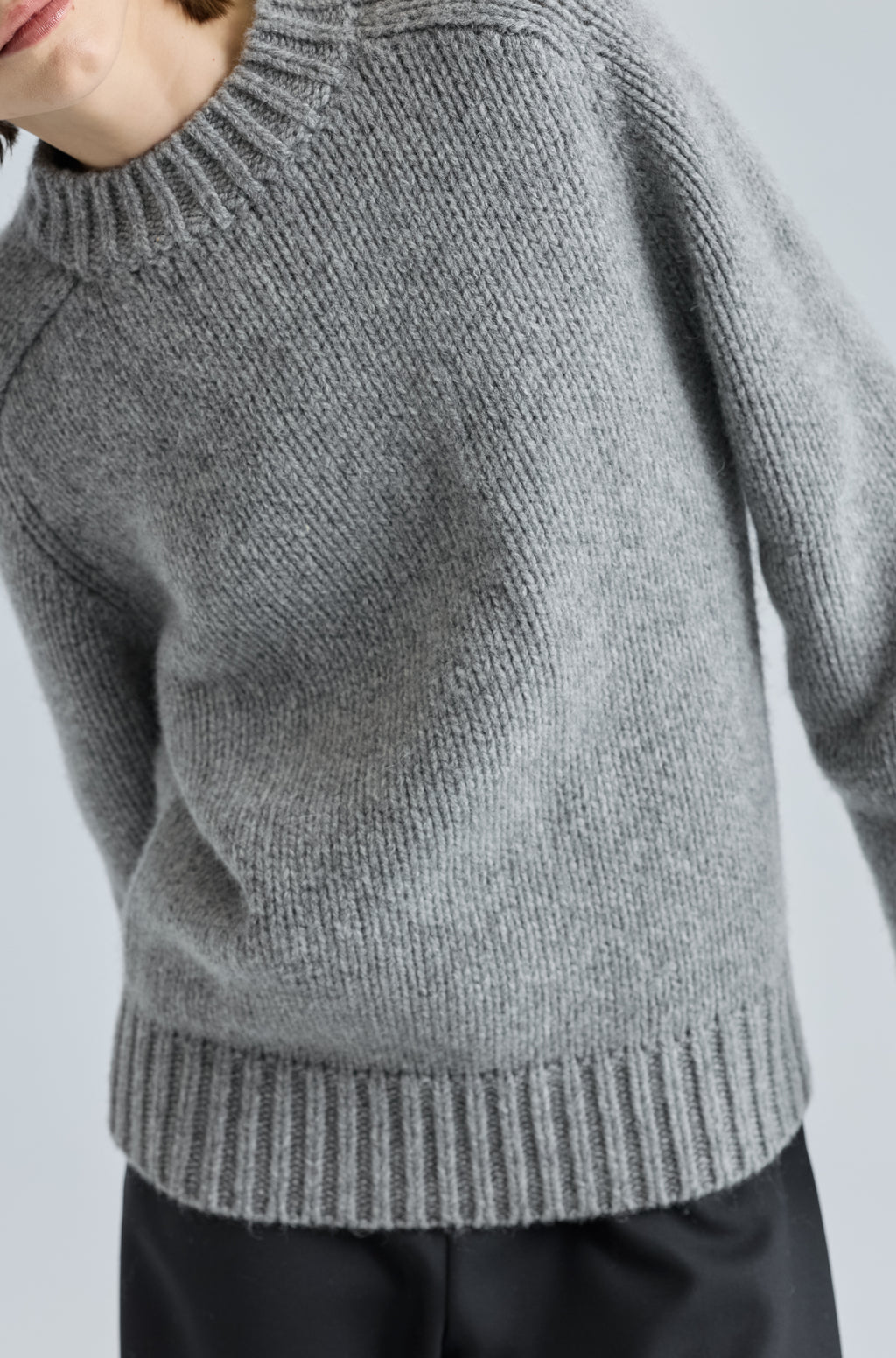 Knit Wool Crewneck Sweater - Almina Concept 