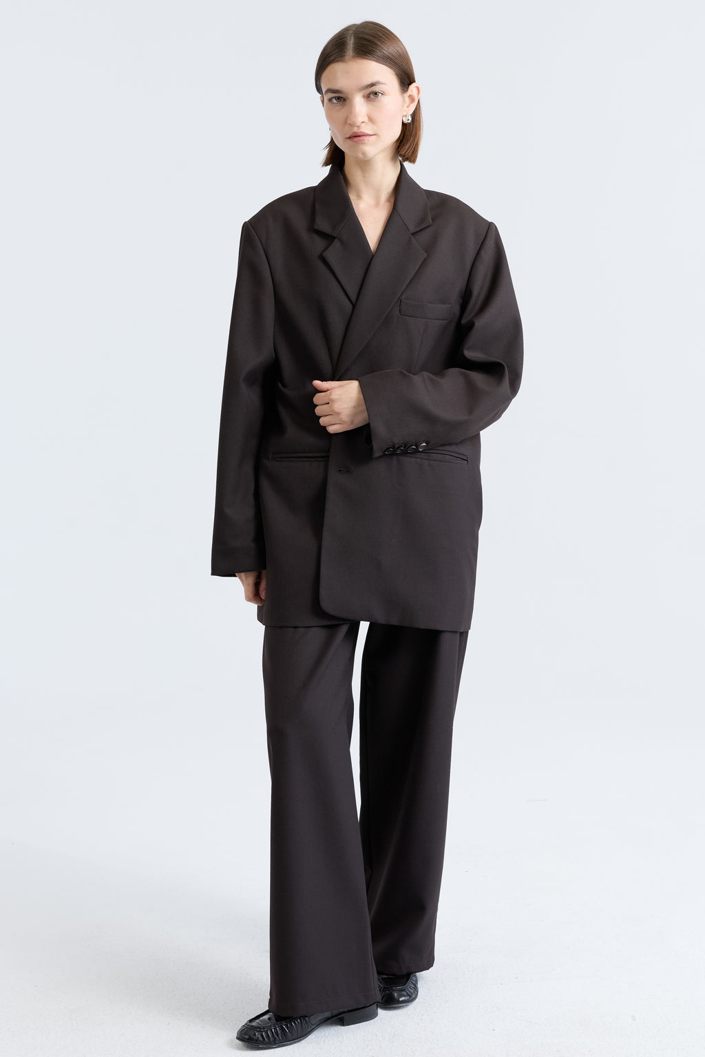 Oversized Double Button Blazer - Almina Concept 