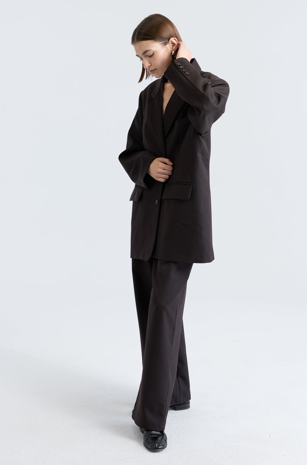 Oversized Double Button Blazer - Almina Concept 