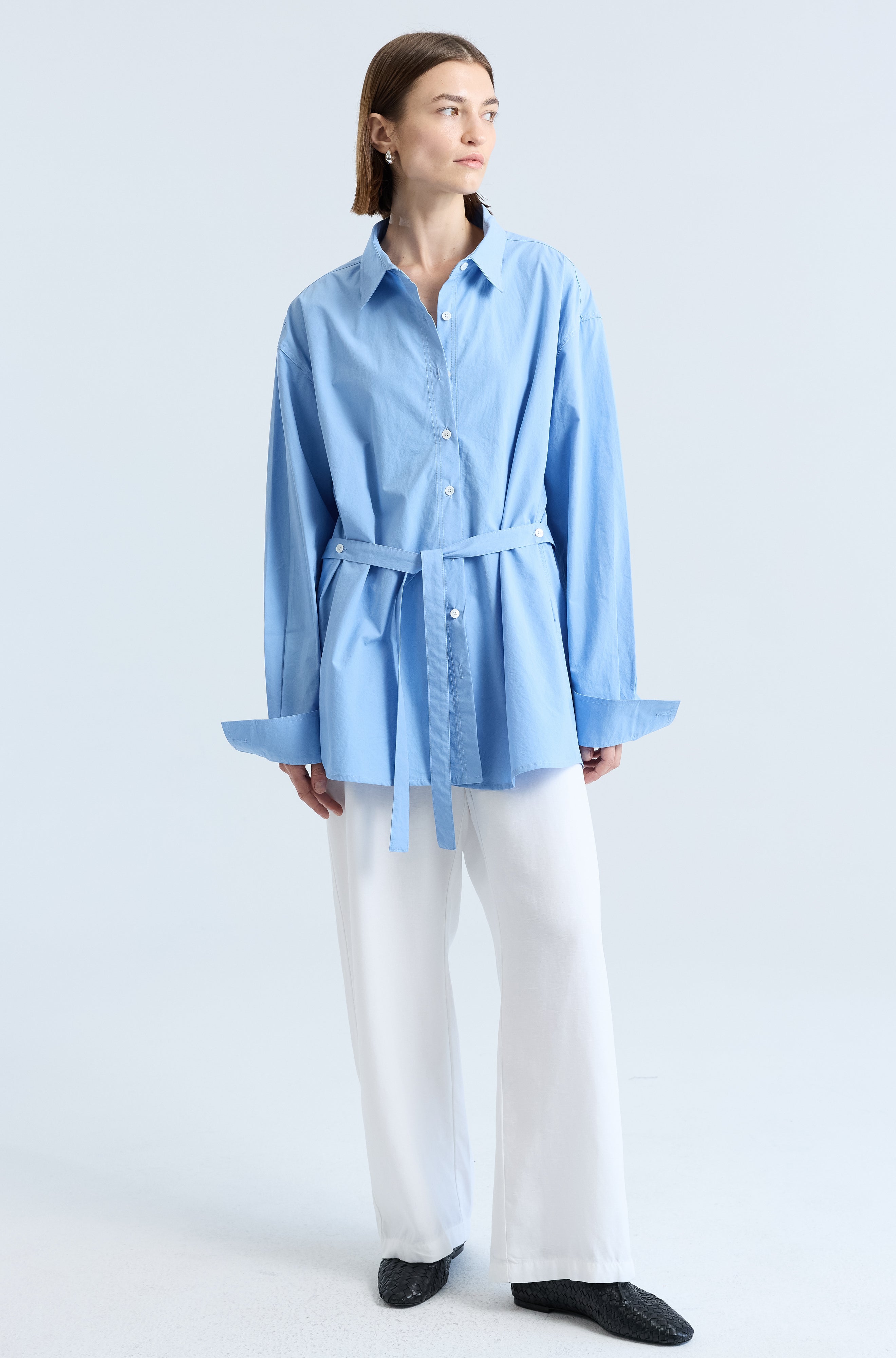 Shirt With Tie Belt - Almina Concept 