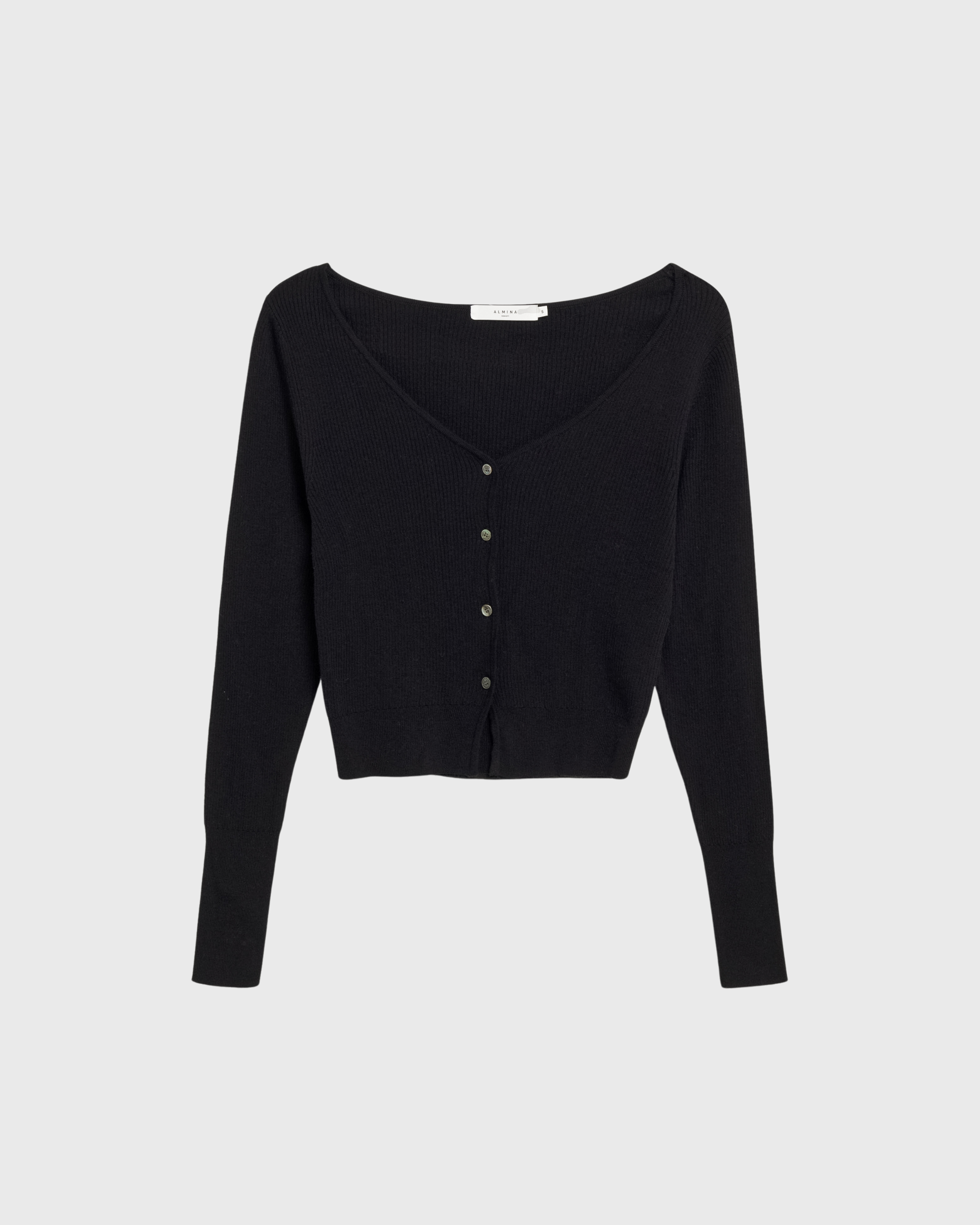 Cropped V Neck Cardigan - Almina Concept 