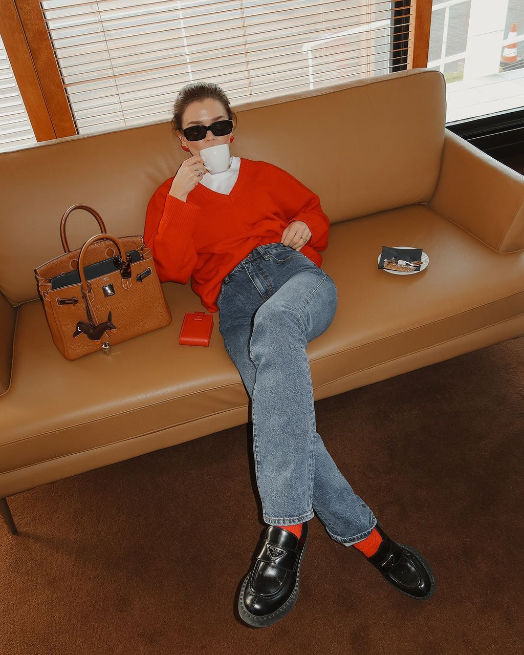 Wool V Neck Sweater - Almina Concept 