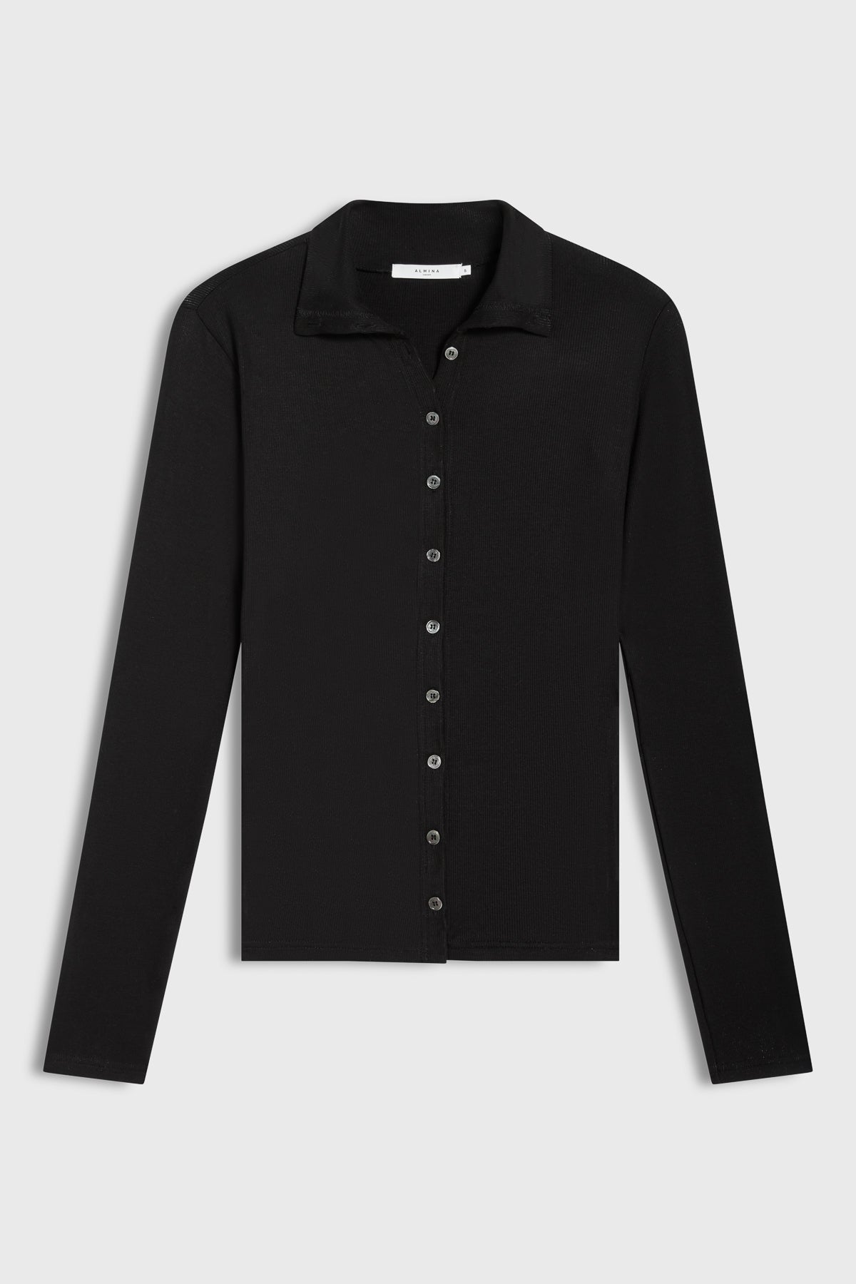 High Neck Button Up Long Sleeve - Almina Concept 