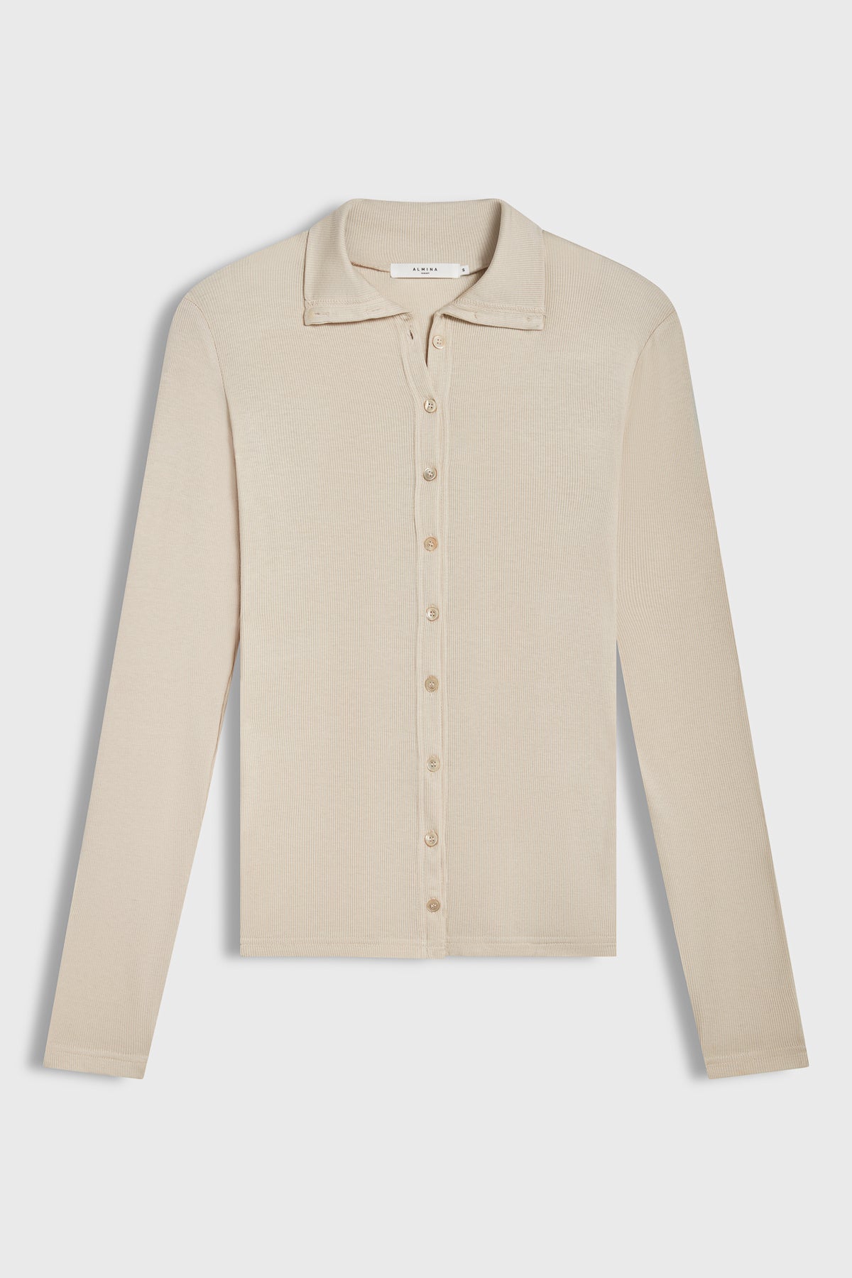 High Neck Button Up Long Sleeve - Almina Concept 