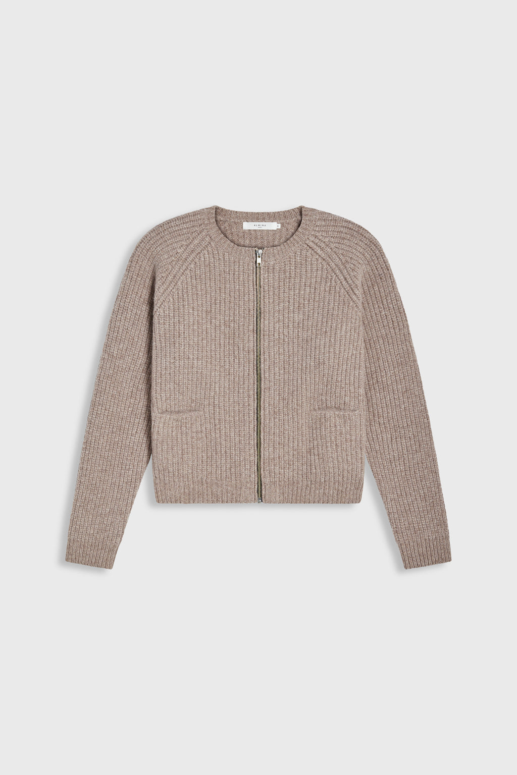 Knit Zip Up Cardigan - Almina Concept 