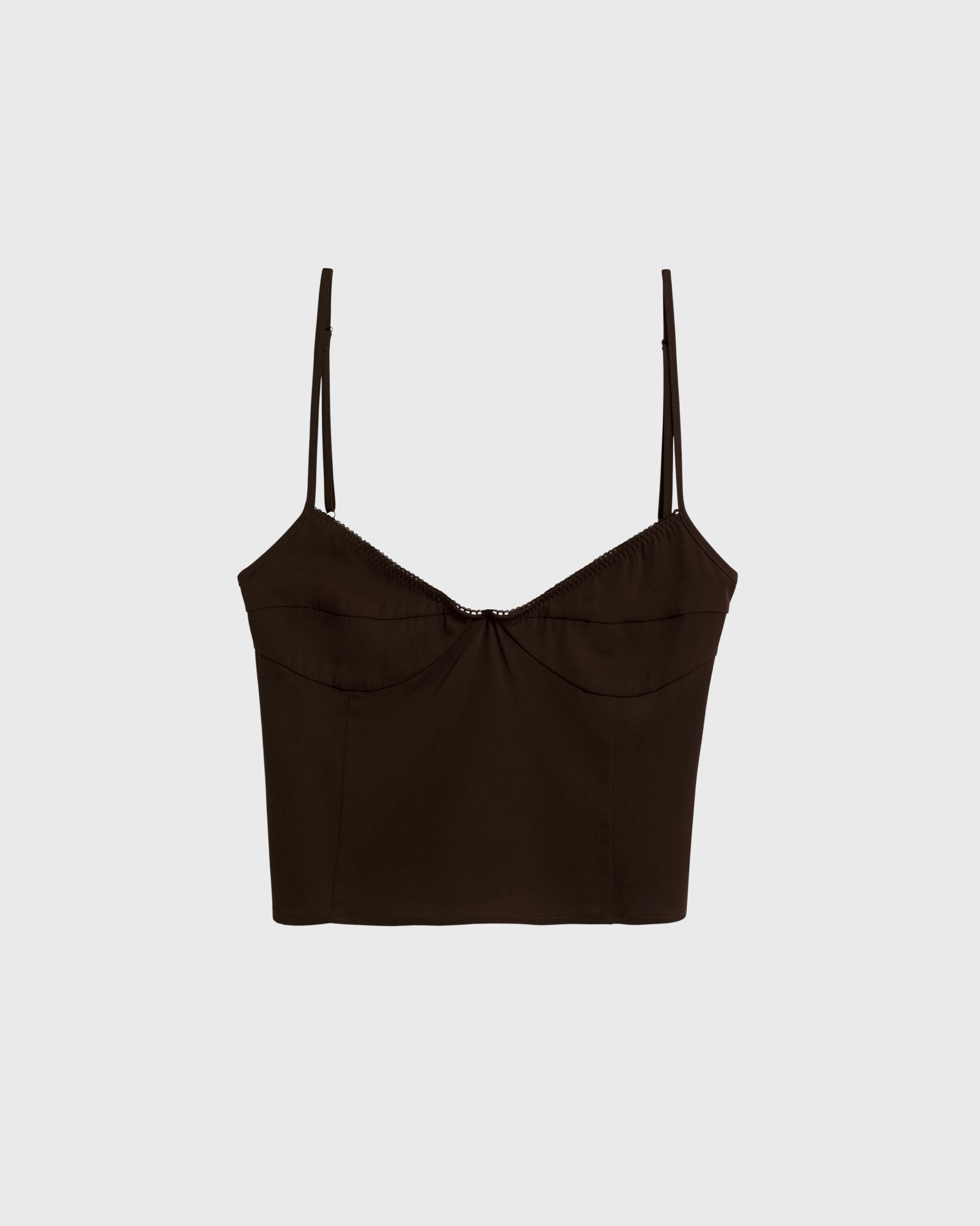 Plunged Neck Silk Cami - Almina Concept 