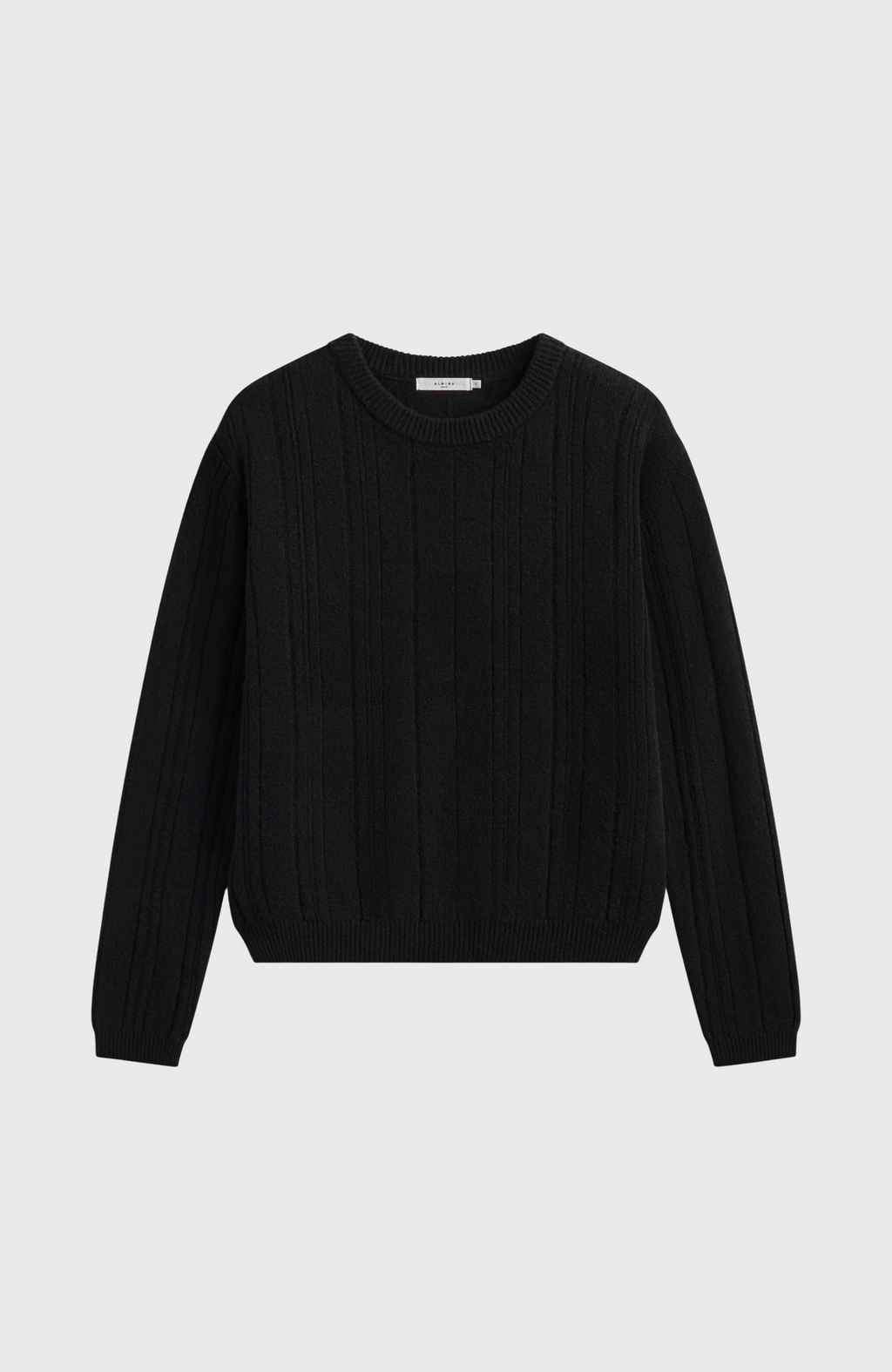 Ribbed Wool Crewneck Sweater - Almina Concept 