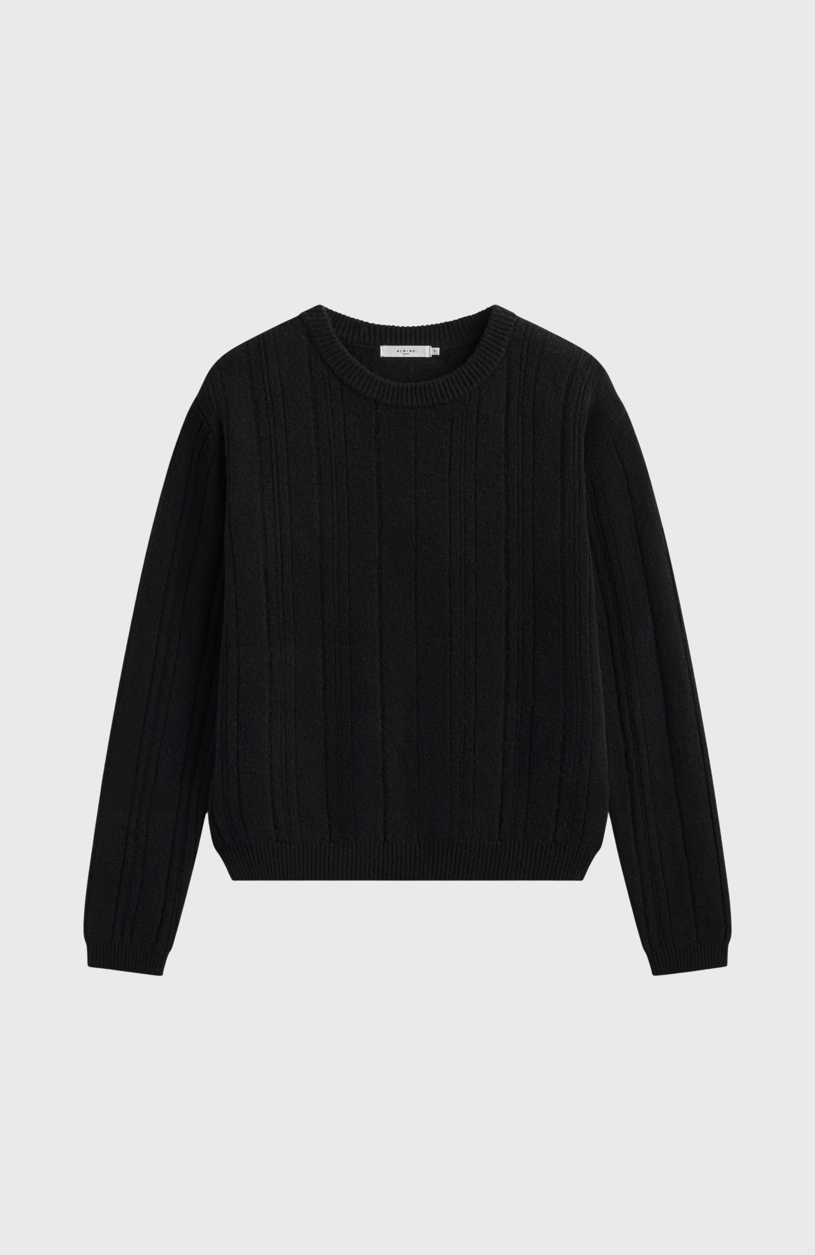 Ribbed Wool Crewneck Sweater - Almina Concept 