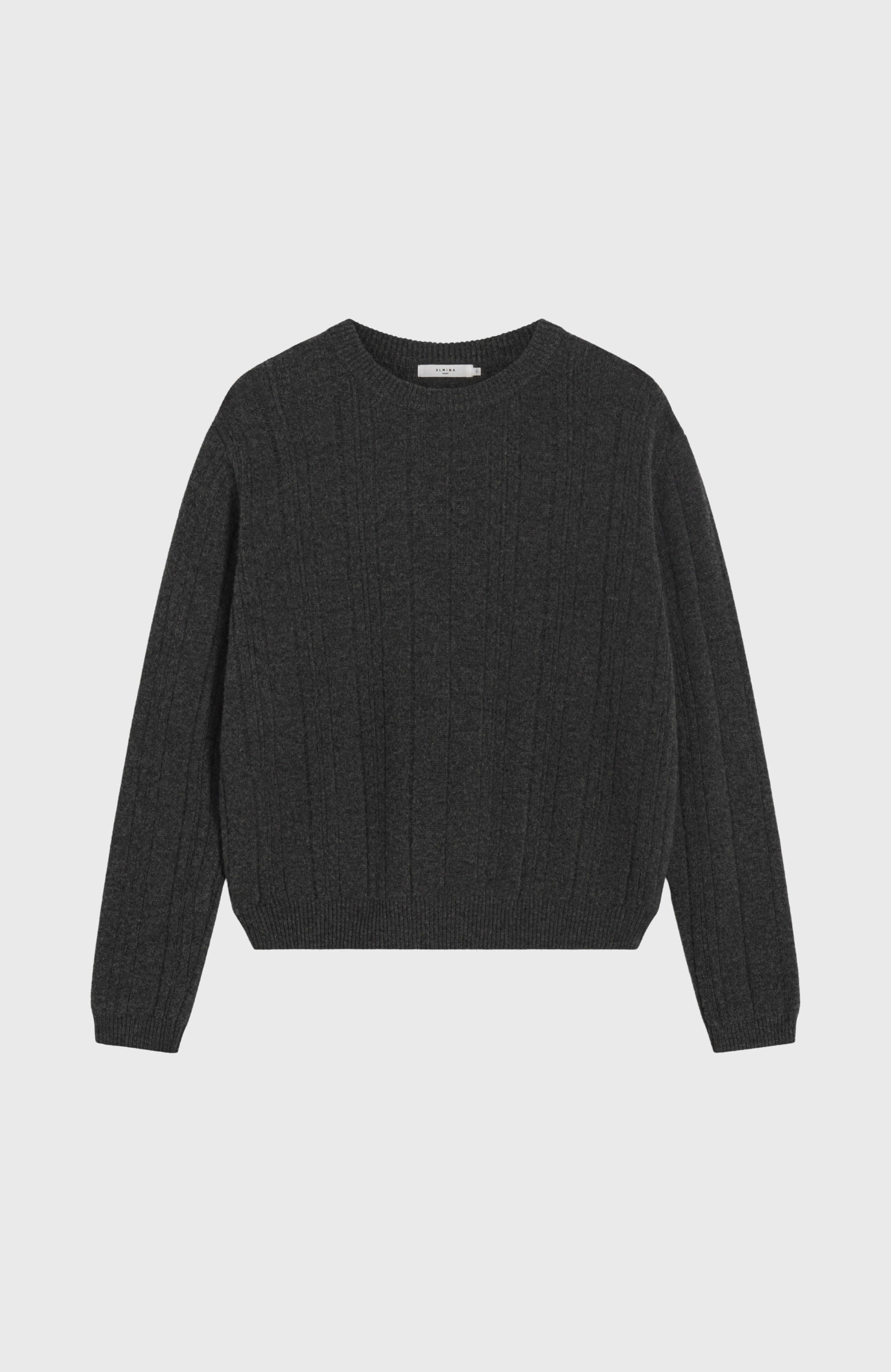 Ribbed Wool Crewneck Sweater - Almina Concept 