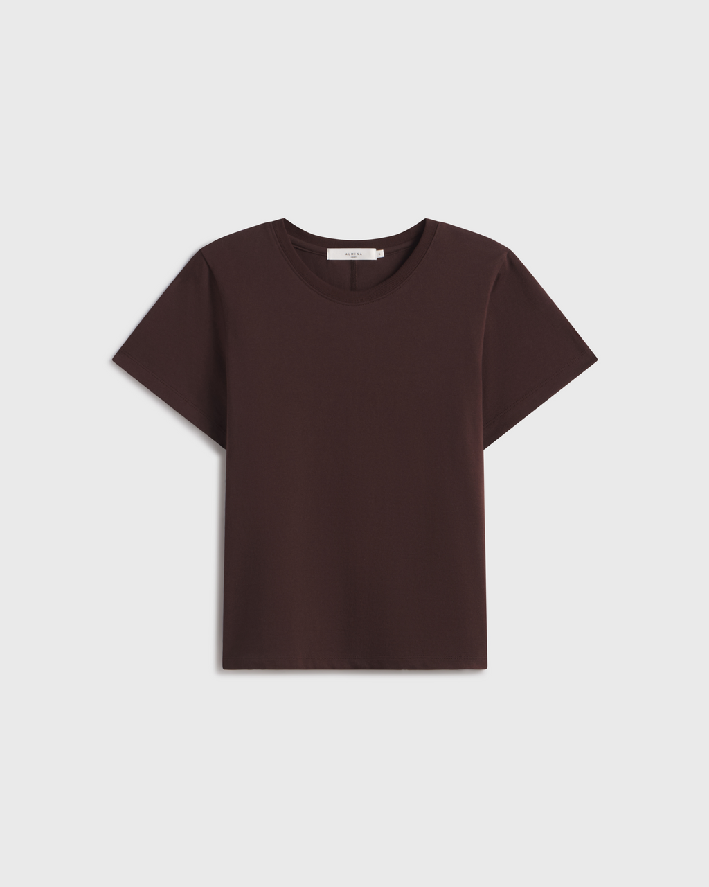 Dark Brown short sleeve t-shirt against a plain background