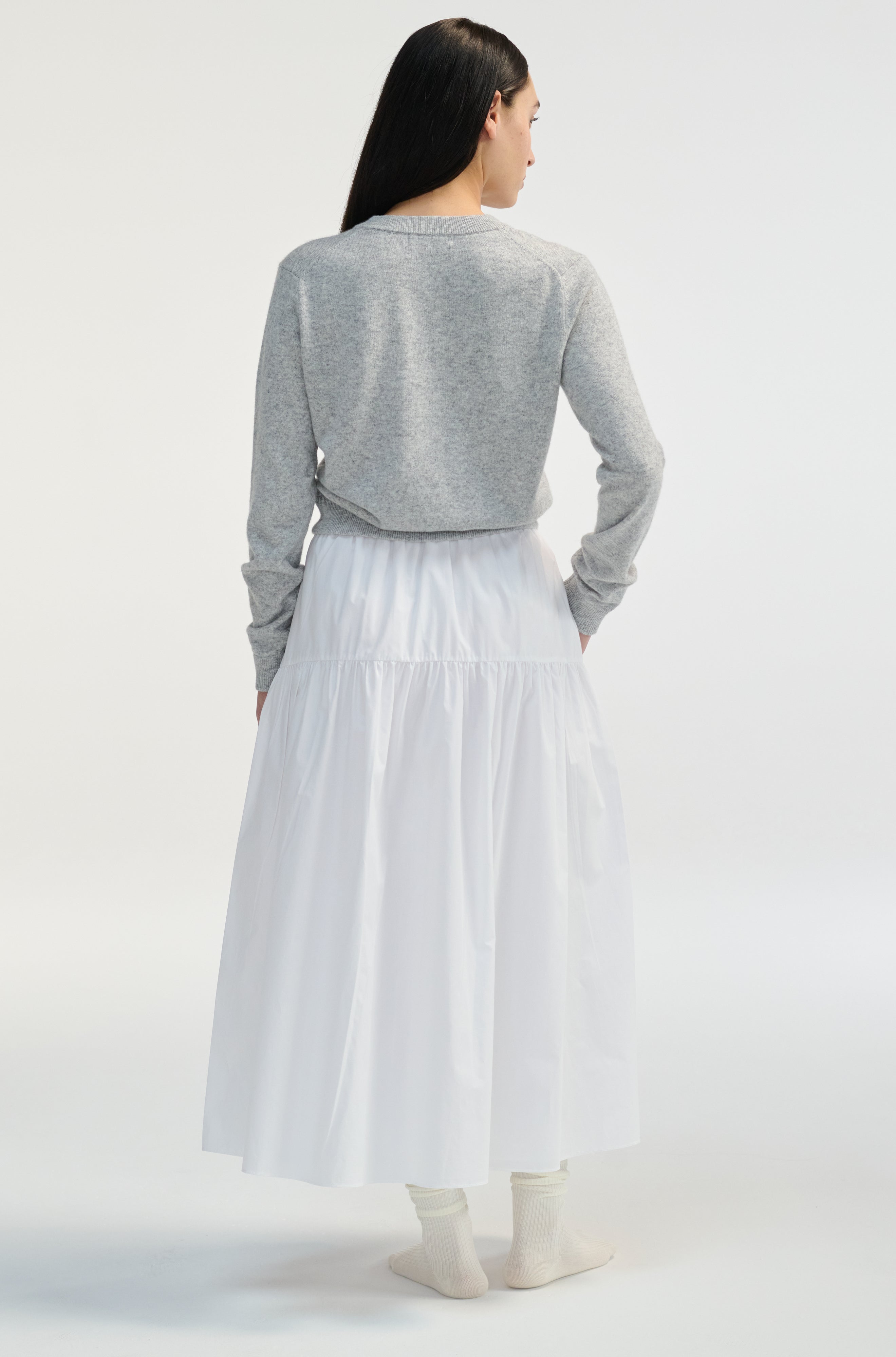 Cotton Midi Length Skirt - Almina Concept 
