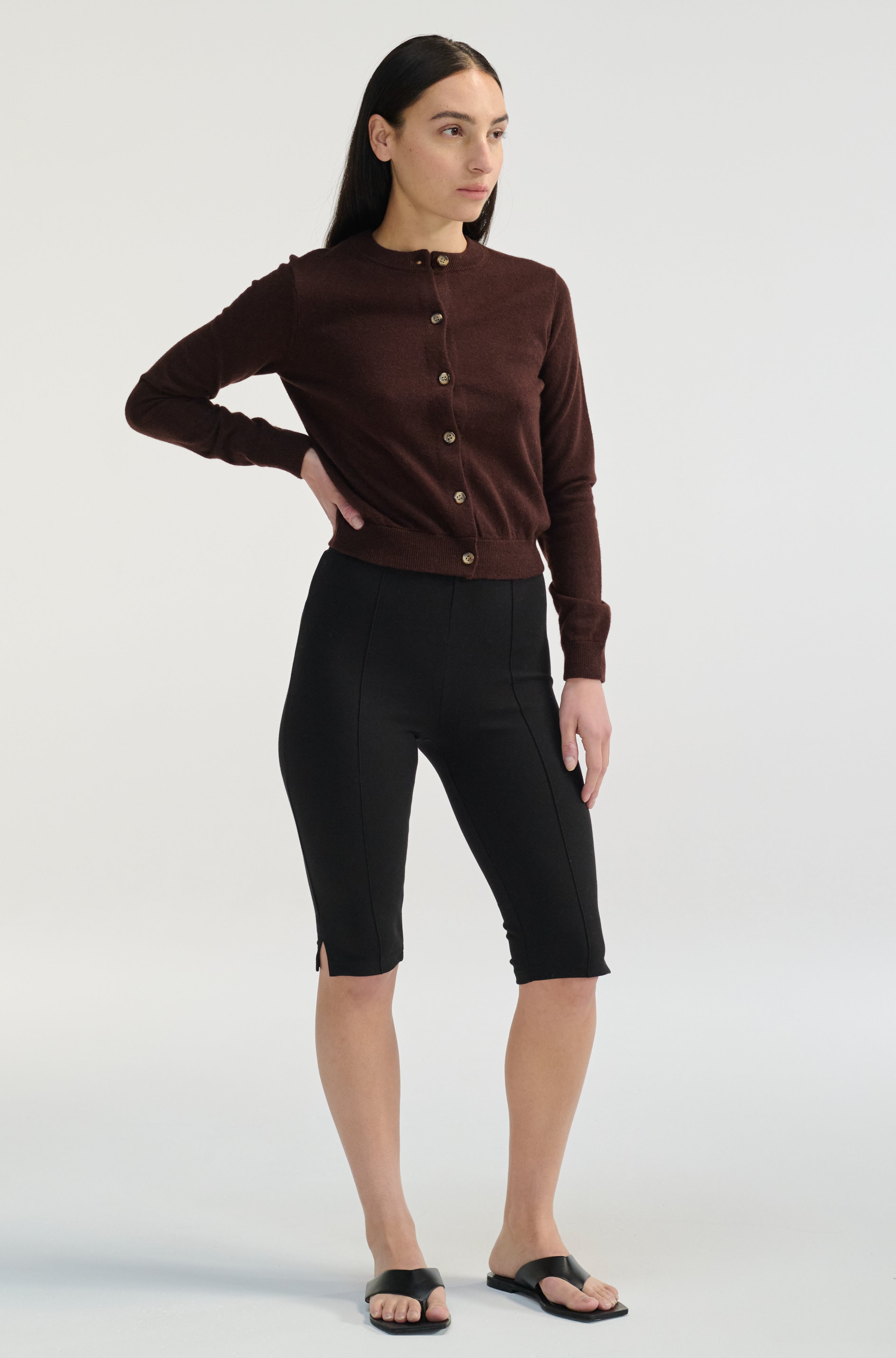 closed pedal pusher black Almina Concept Jersey Pedal Pusher in Black at Nordstrom, Size X-Small