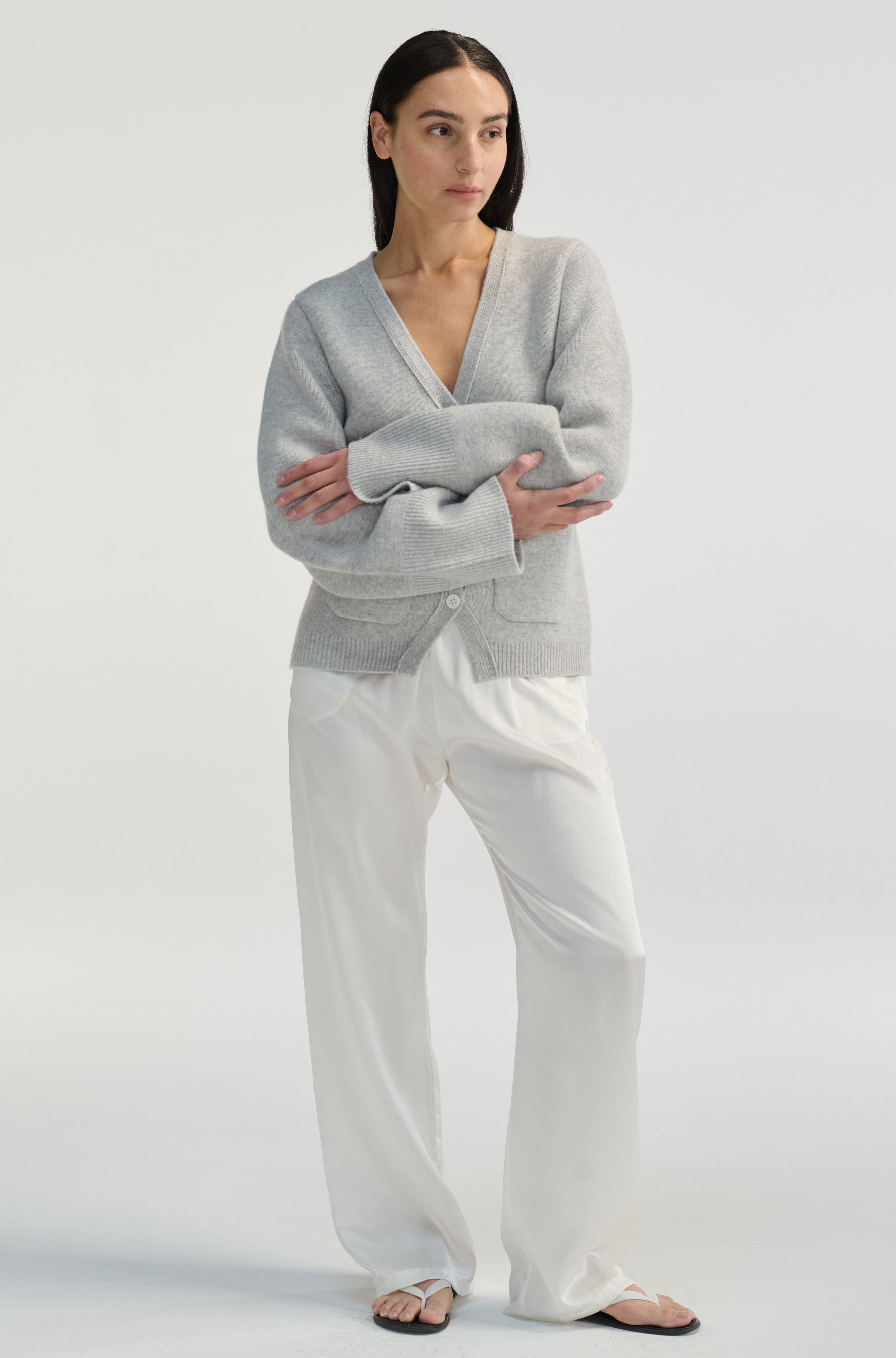 V Neck Cardigan - Almina Concept 