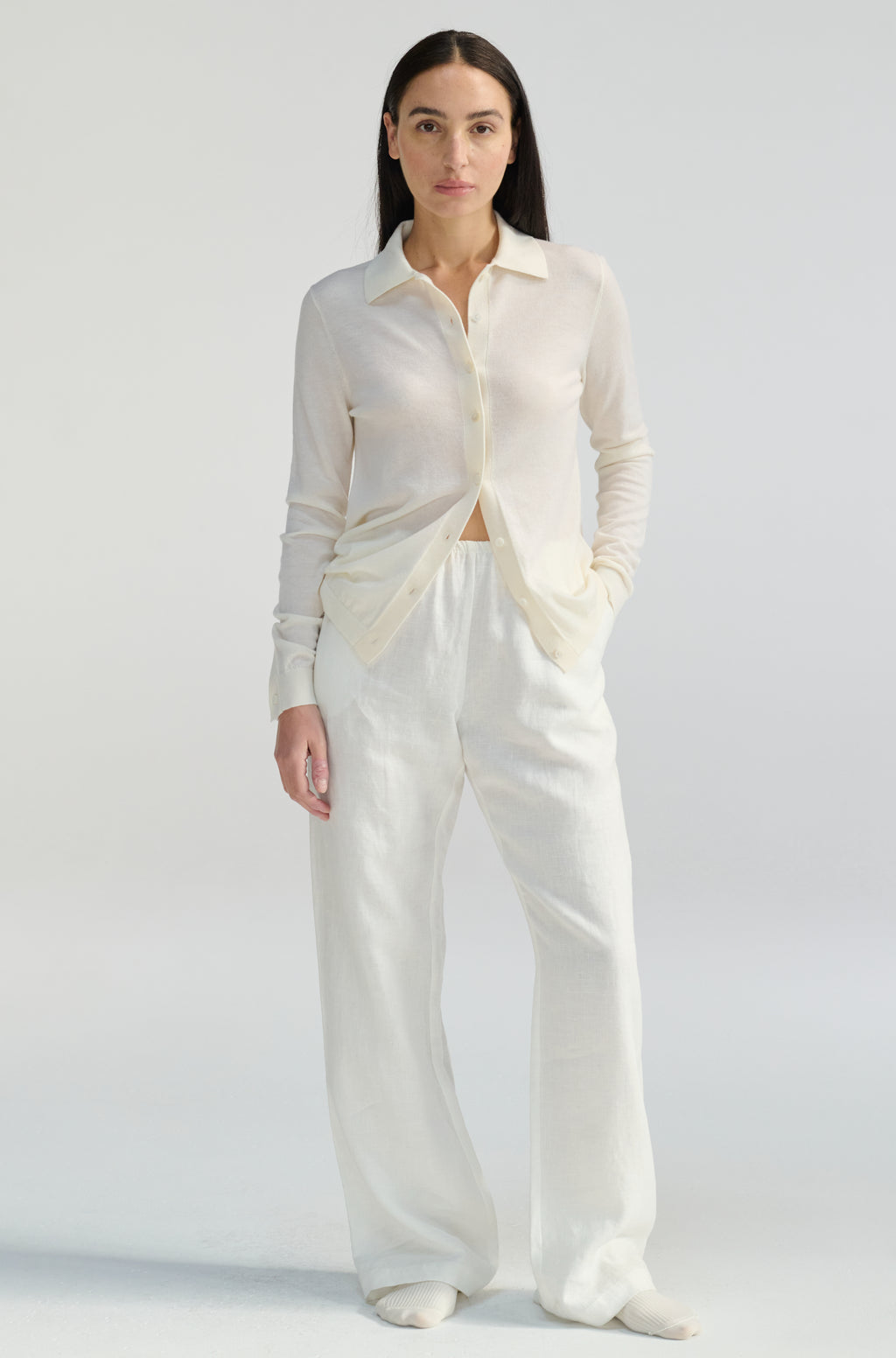 Button Up Knit Top - Almina Concept 