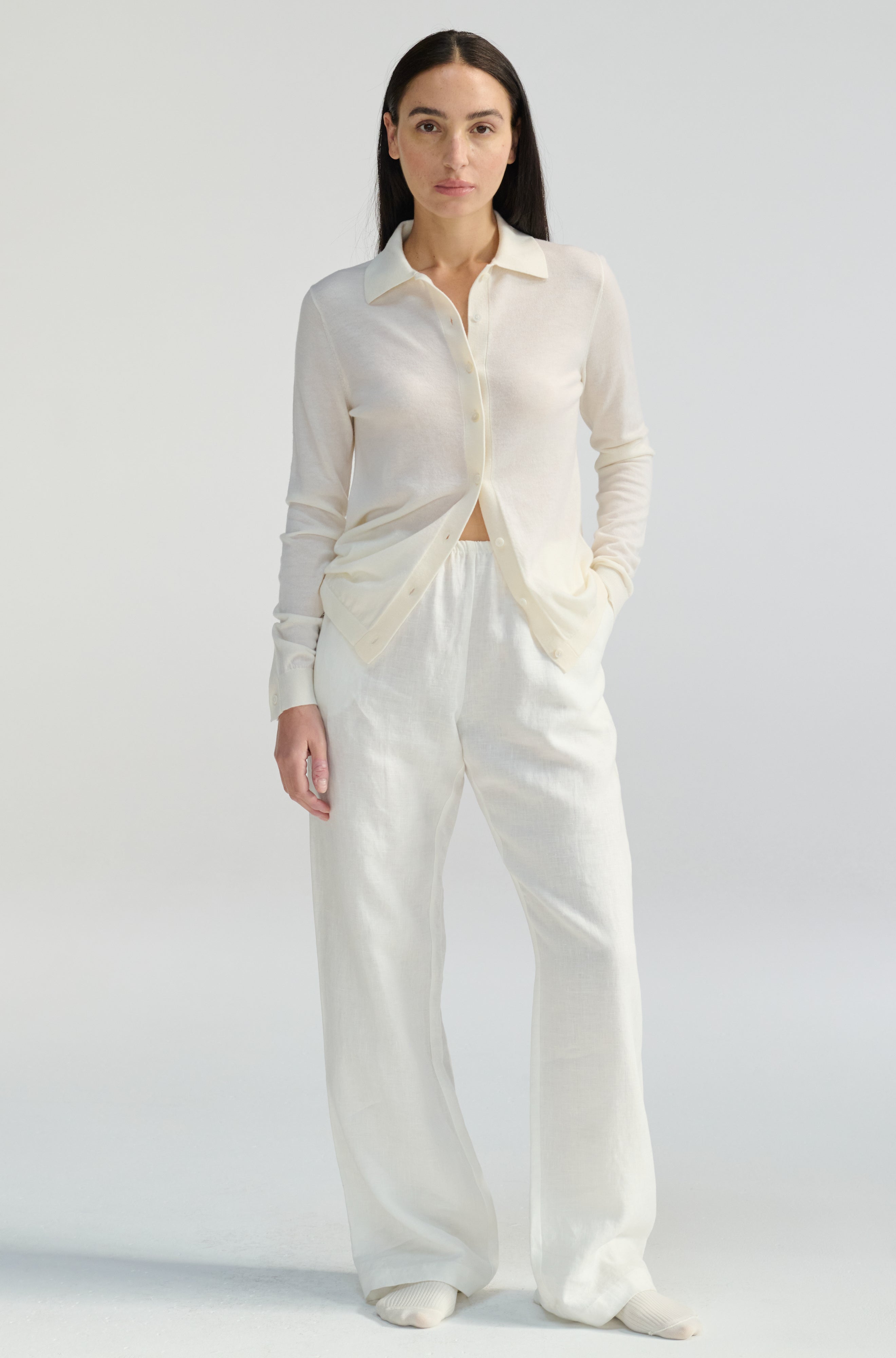 Button Up Knit Top - Almina Concept 