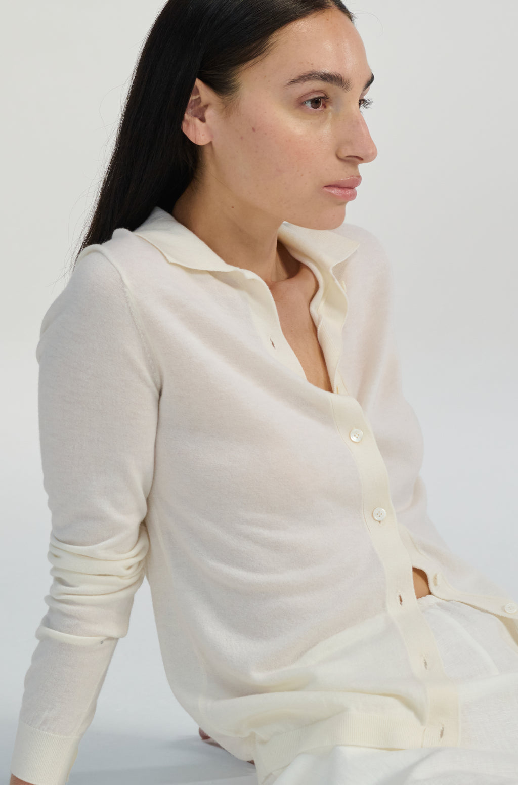 Button Up Knit Top - Almina Concept 