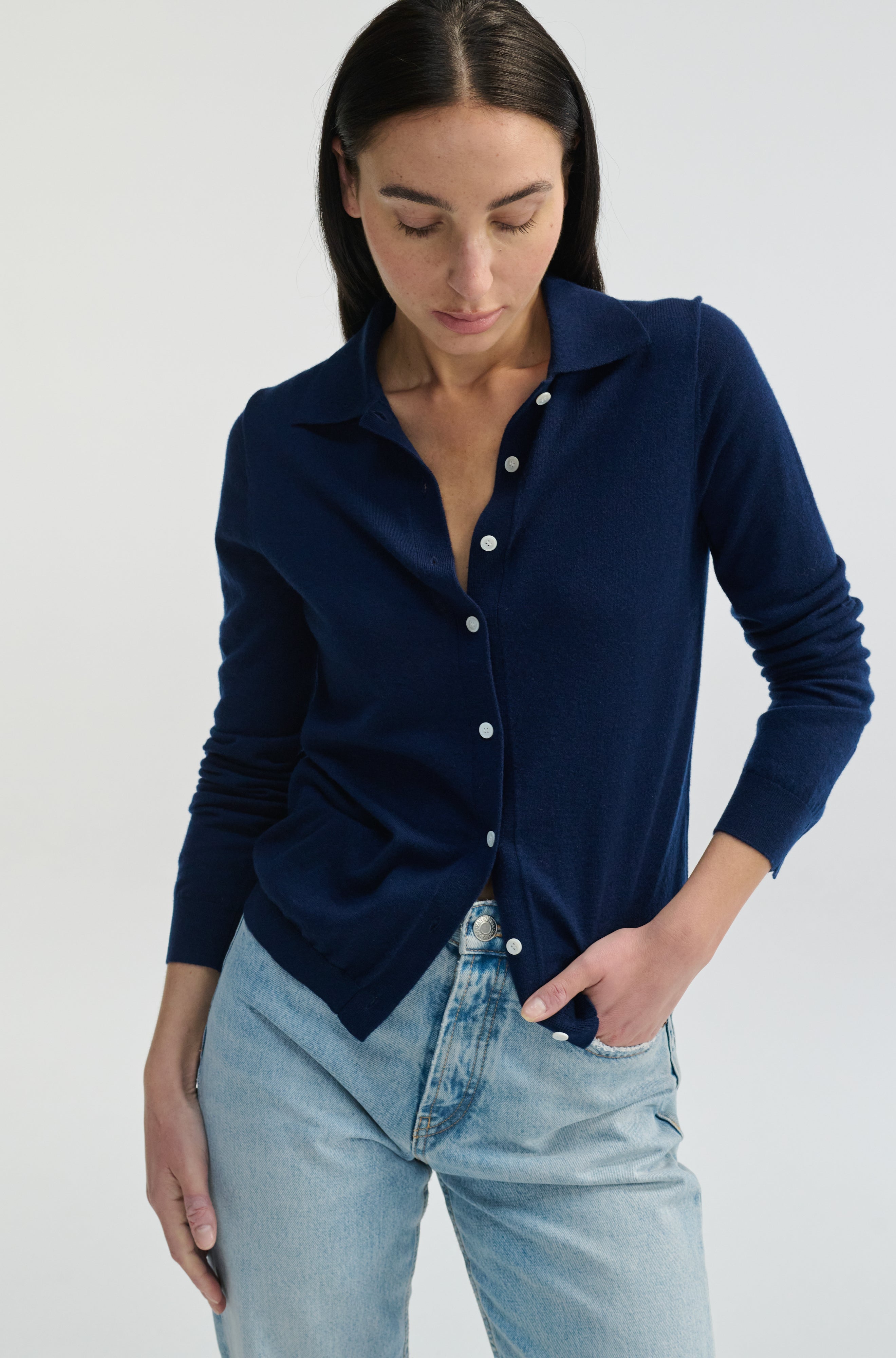 Button Up Knit Top - Almina Concept 
