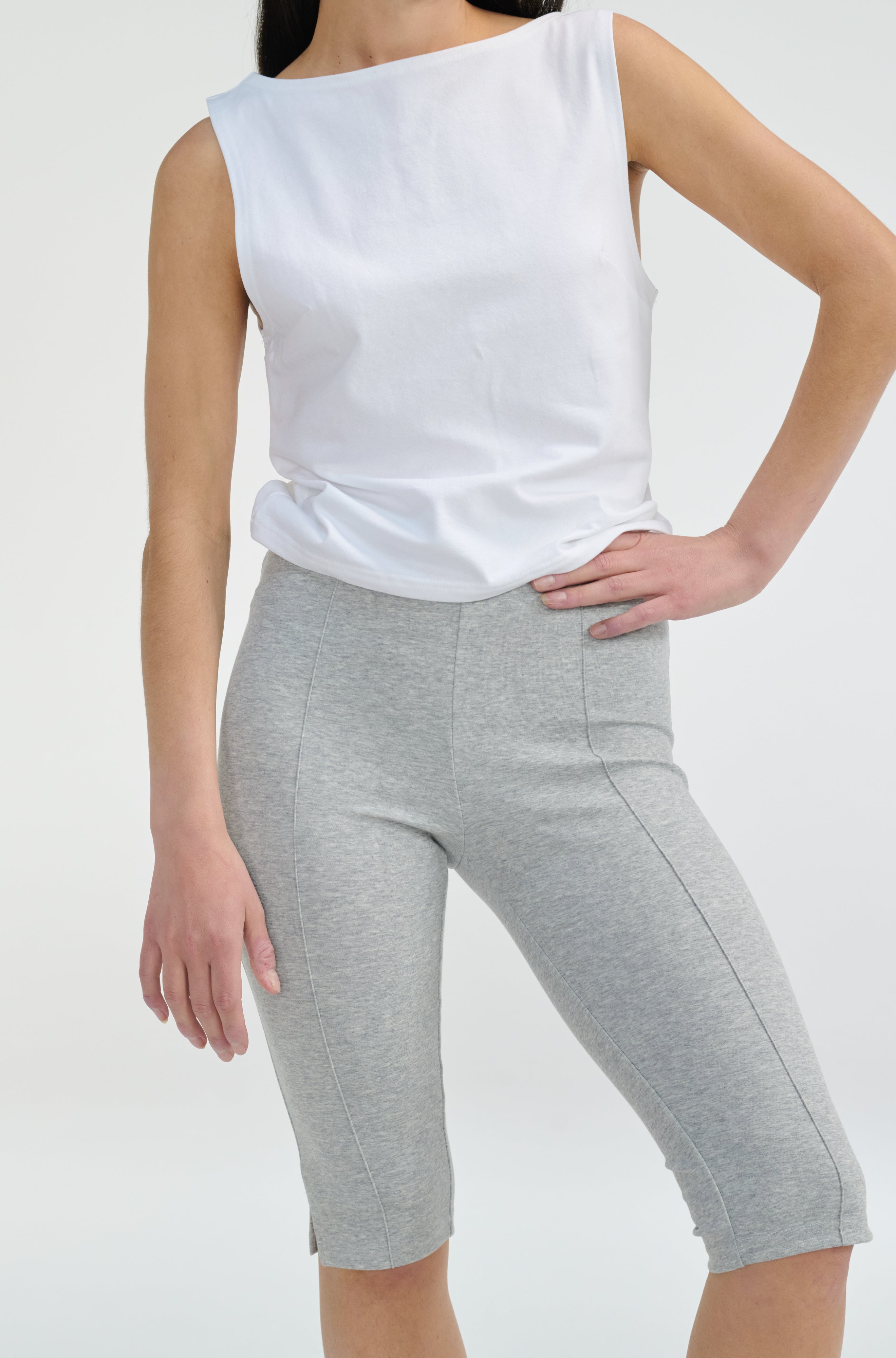 closed pedal pusher mid grey Almina Concept Jersey Pedal Pusher in Light Grey at Nordstrom, Size Large