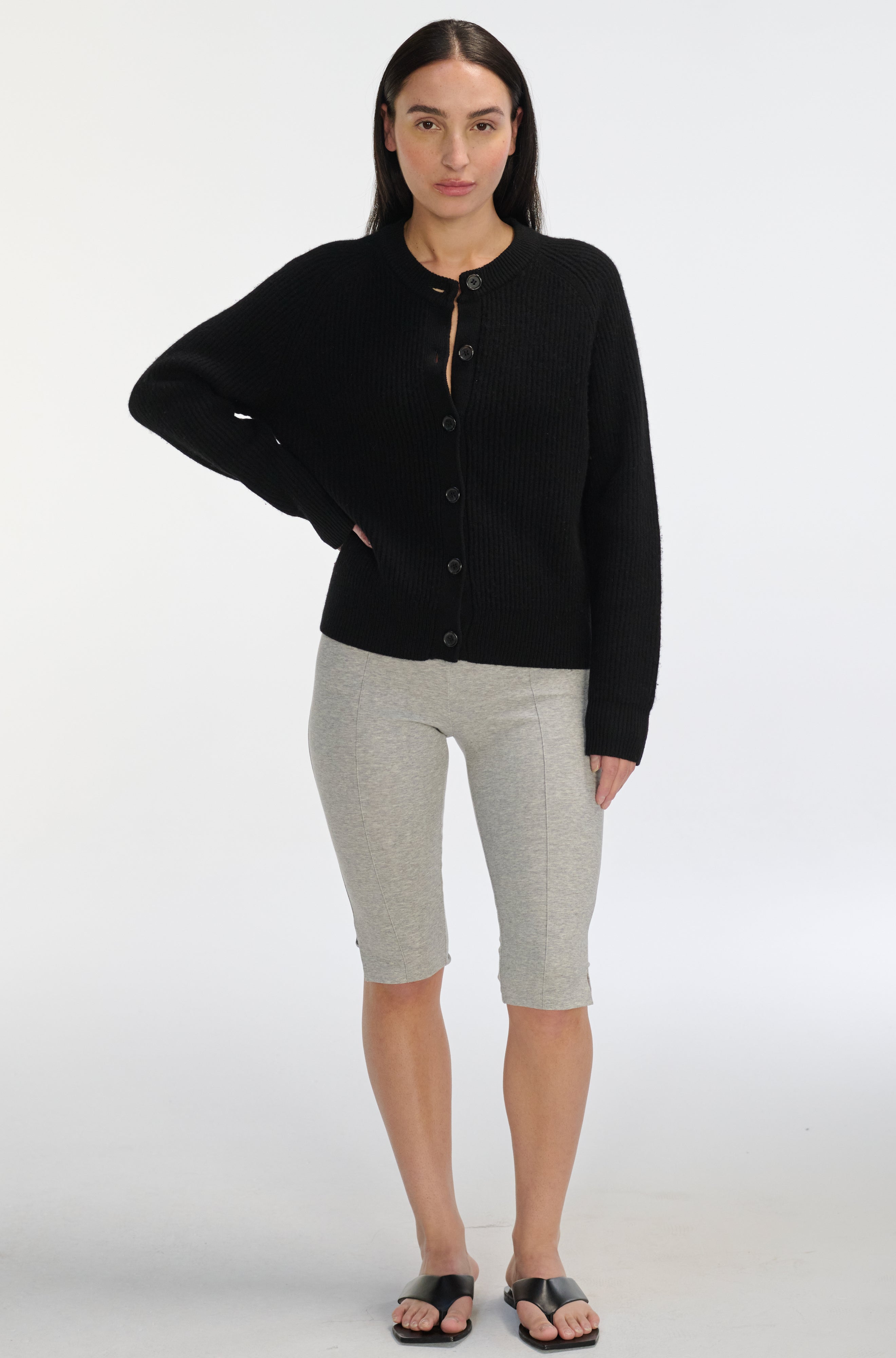 closed pedal pusher mid grey Almina Concept Jersey Pedal Pusher in Light Grey at Nordstrom, Size Large