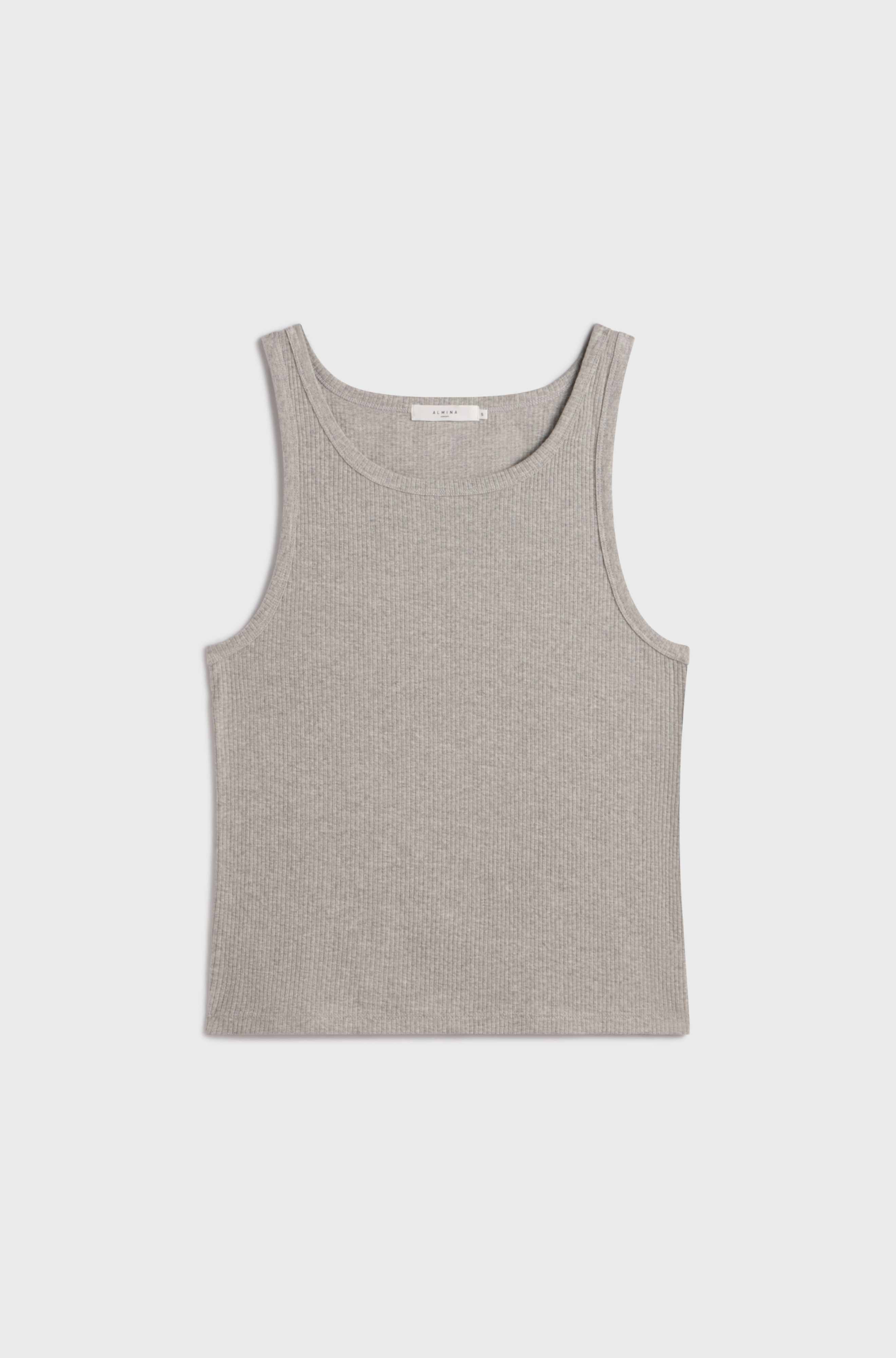 Gray tank top on a light gray background