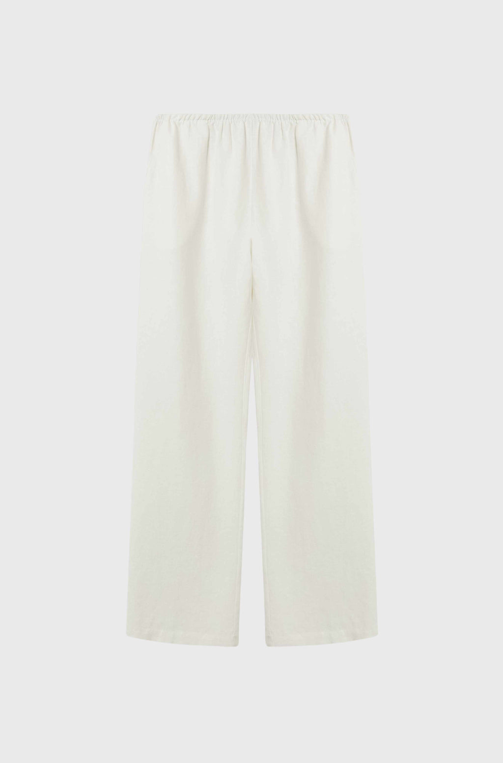 White pants on a light gray background