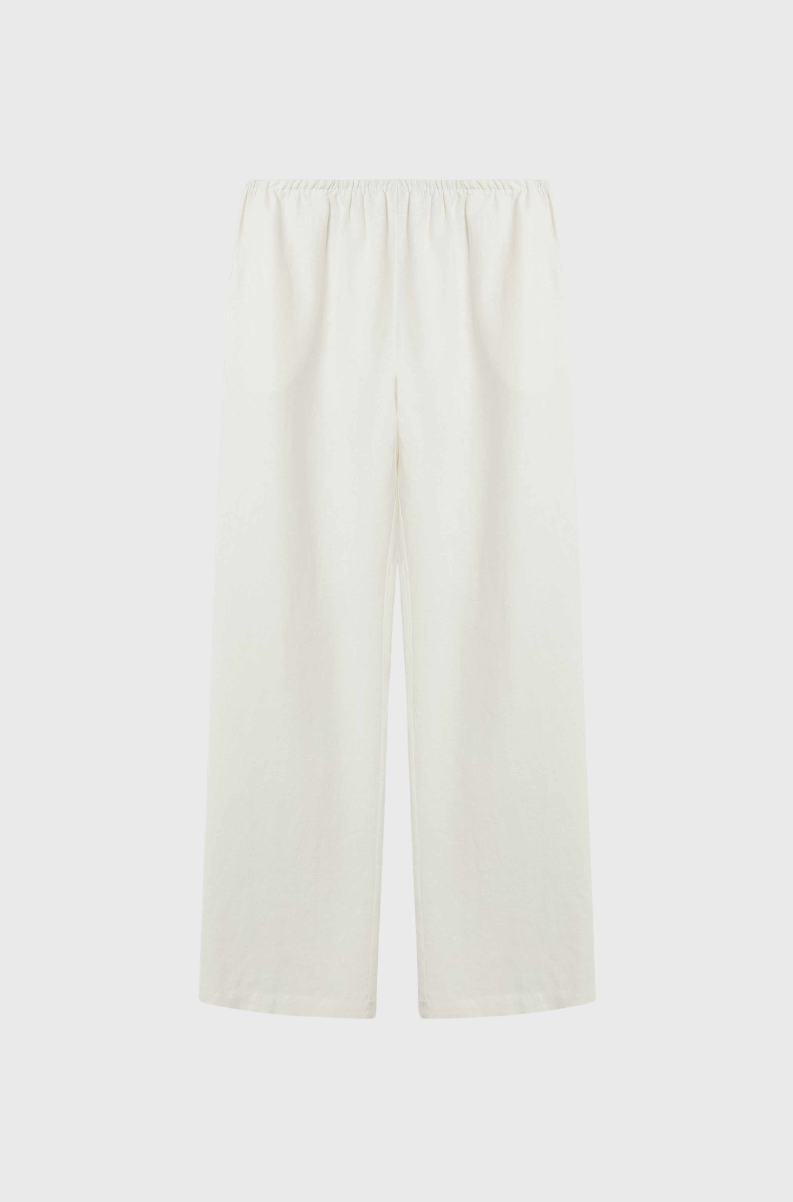 White pants on a light gray background