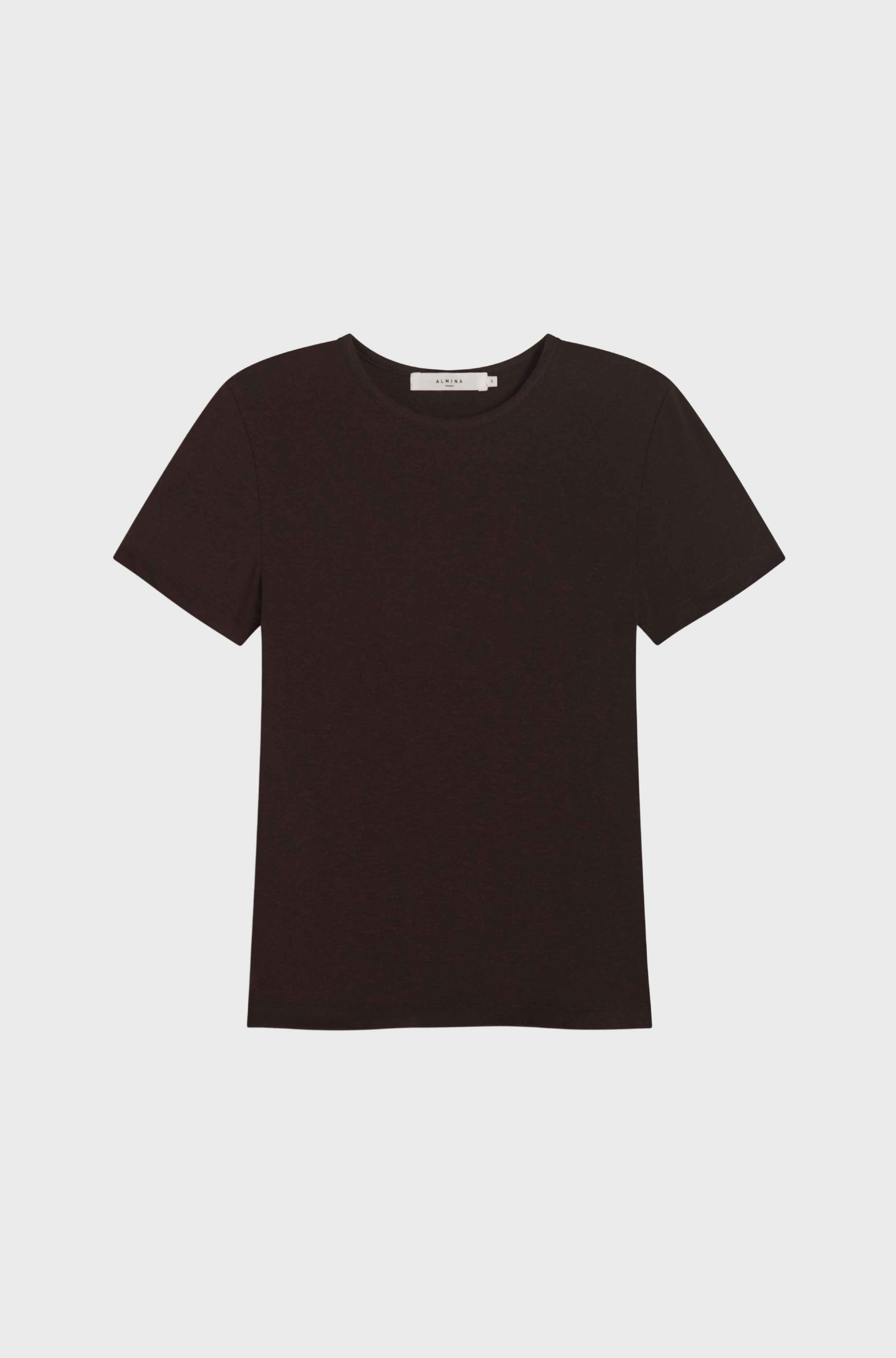 Brown t-shirt on a light gray background