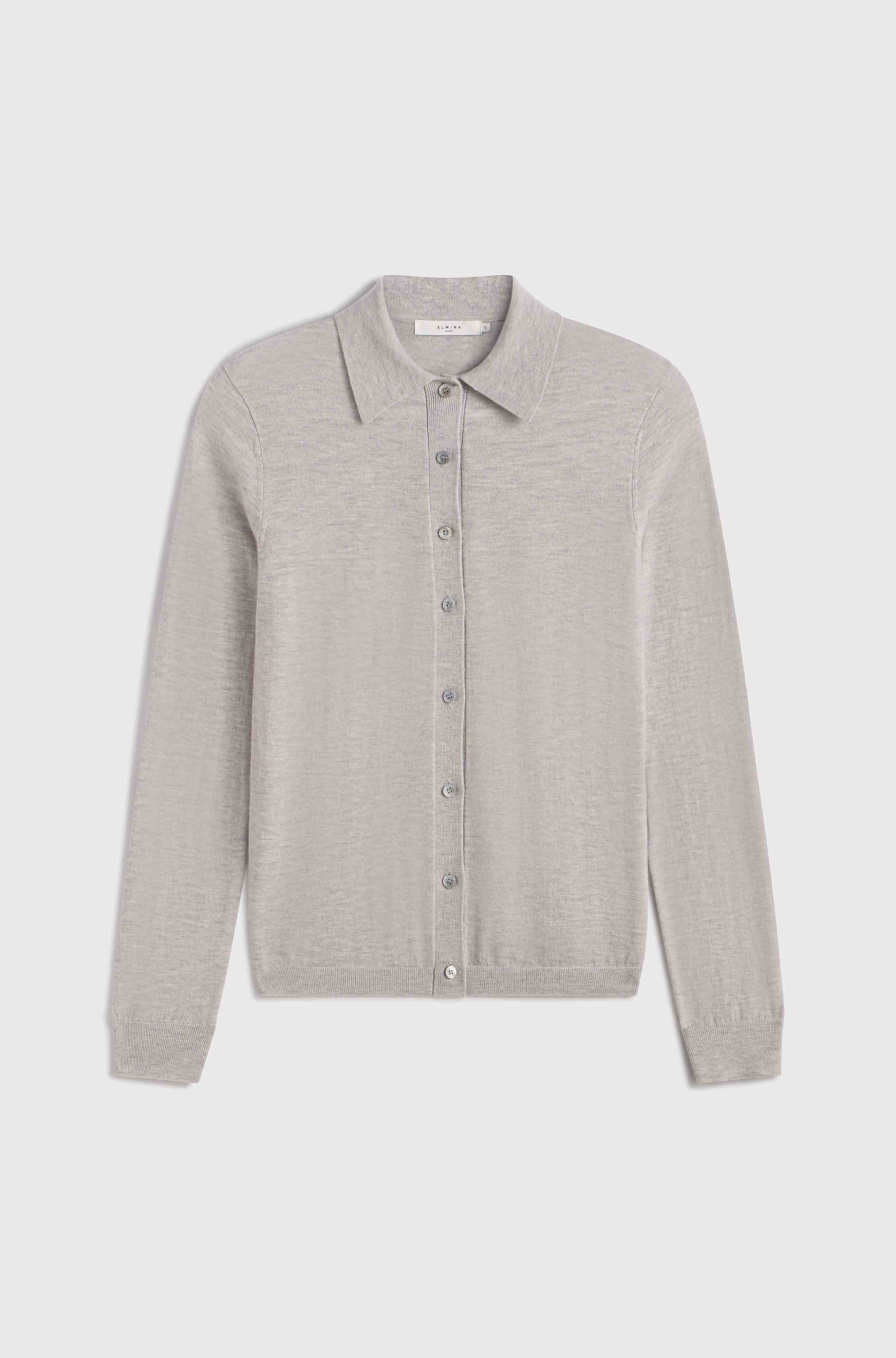 Light gray cardigan on a white background