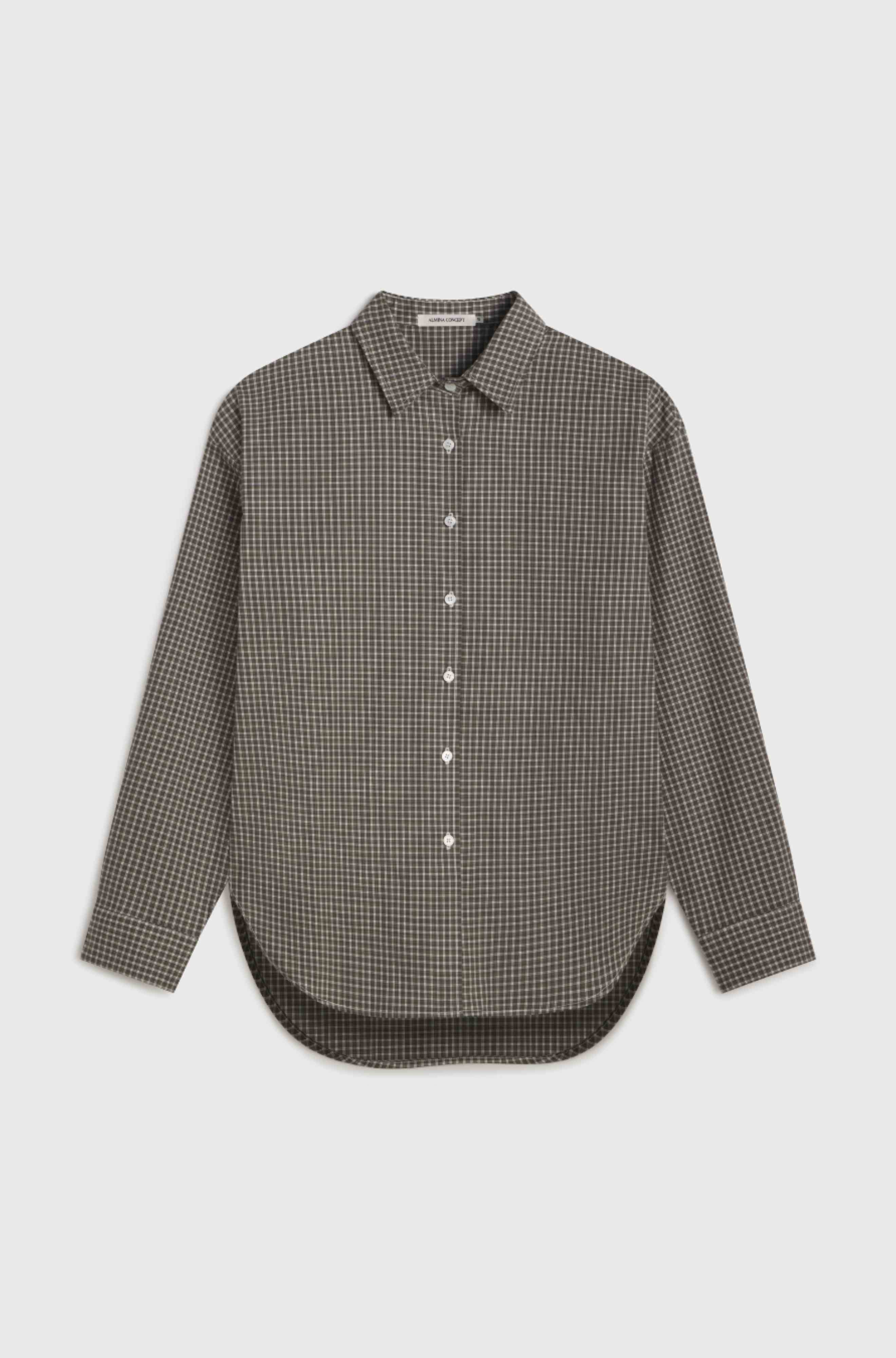 Checkered shirt on a light gray background