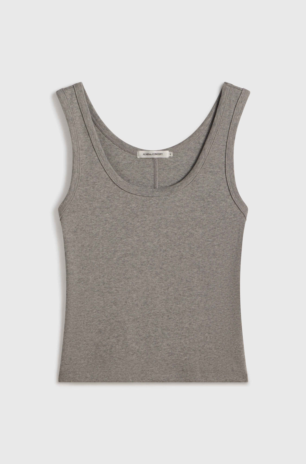 Gray tank top on a light gray background