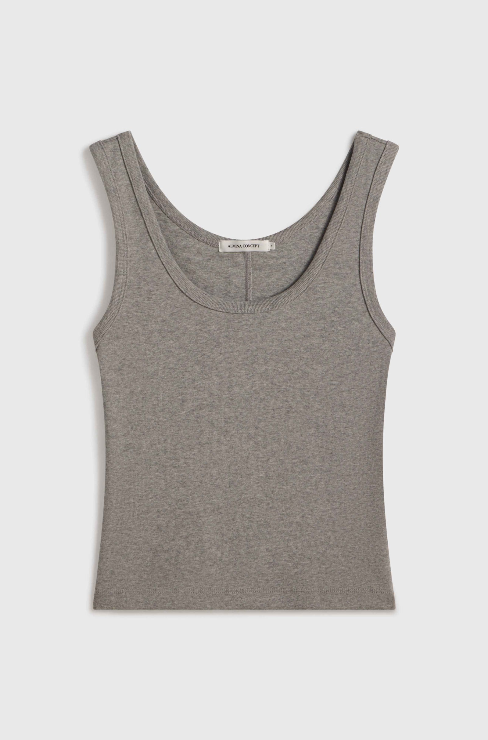 Gray tank top on a light gray background